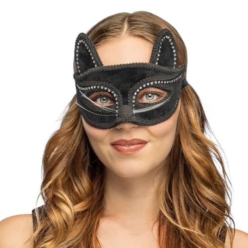 boland-charming-cat-katzenmaske-schwarz-mit-strass-samt image 7