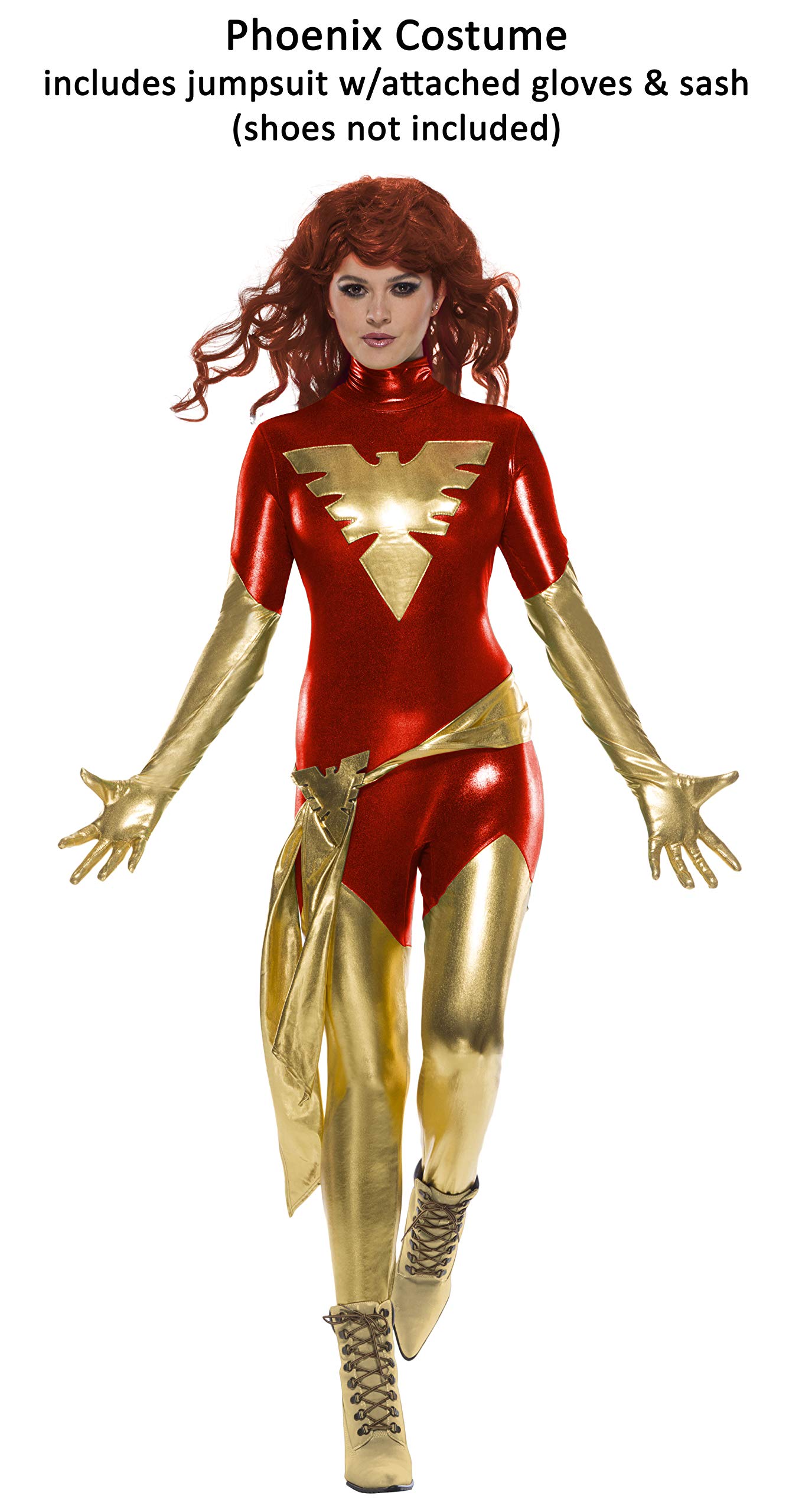 rubie-s-deluxe-dark-phoenix-damenkost-m-rot-gold-overall image 2