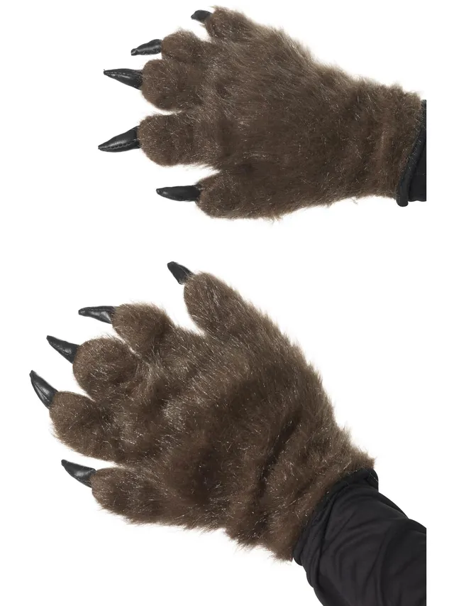 smiffys-fever-hairy-monster-hands-handschuhe-braun-werwolf image 1