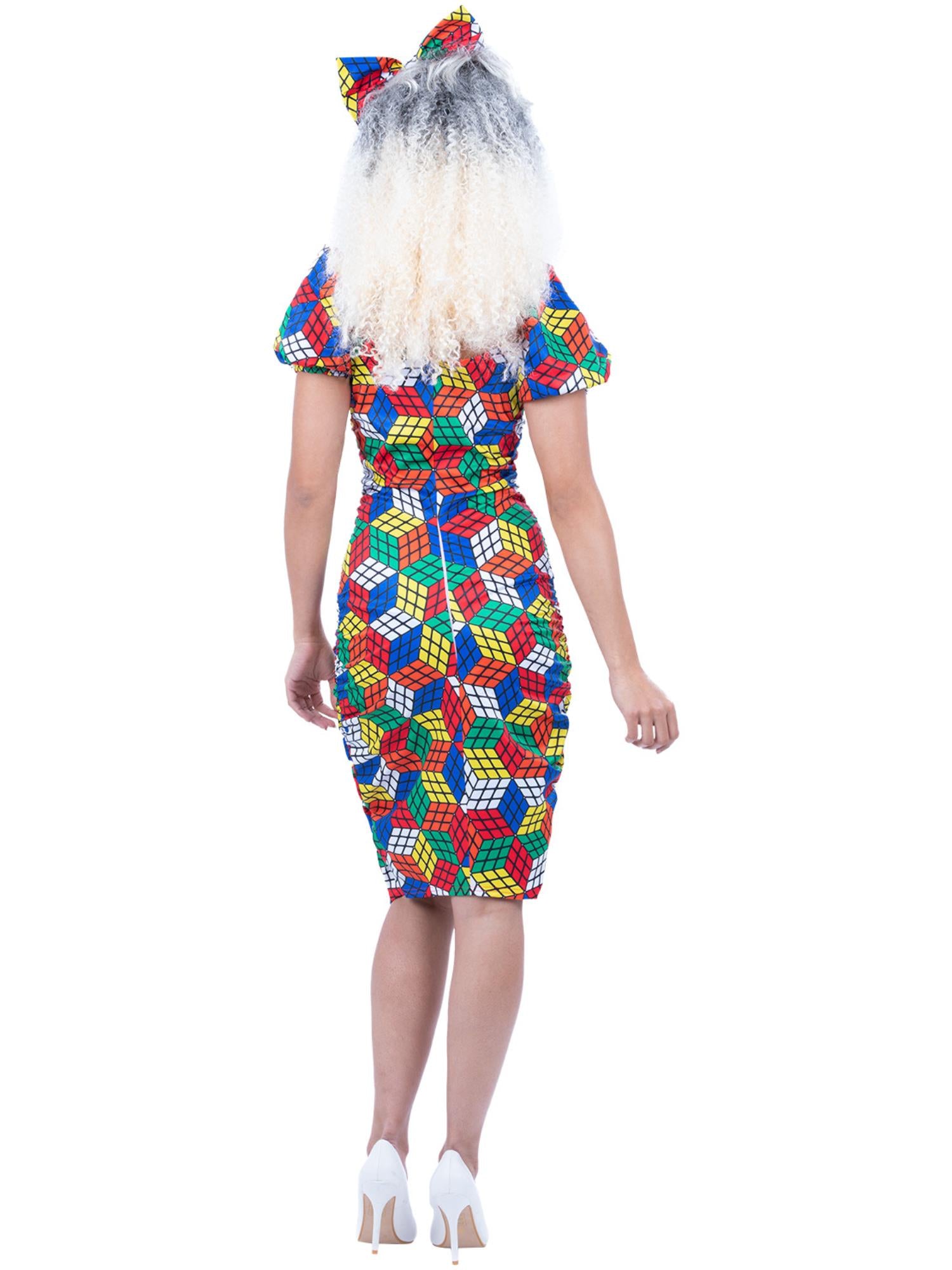 smiffys-fever-rubik-s-cube-kost-mkleid-bunt-mit-stirnband image 2
