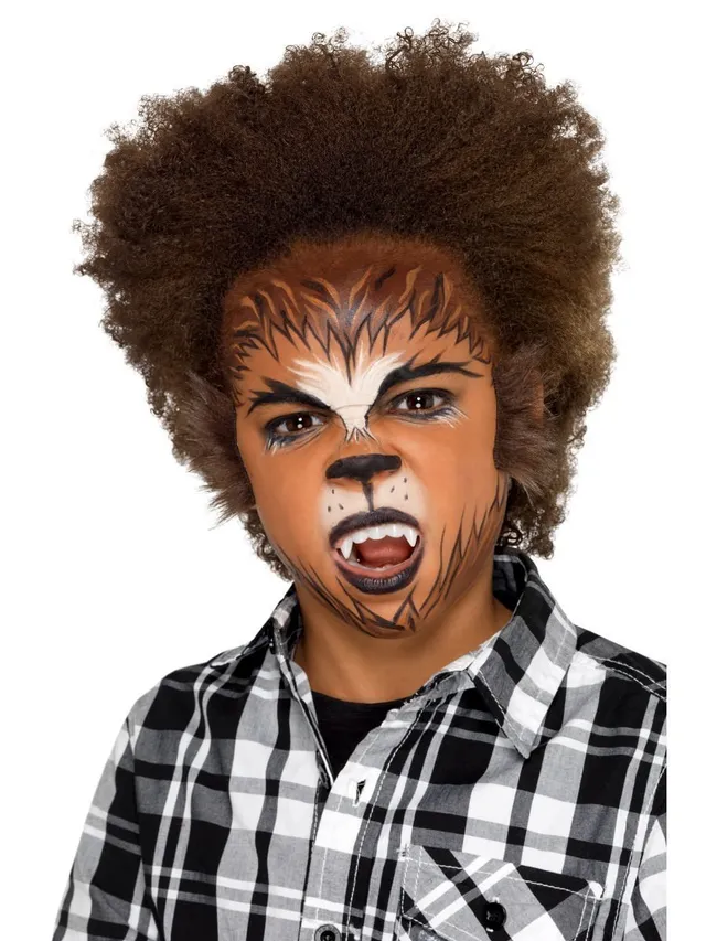 smiffys-fever-werwolf-schminkset-kinder-braun-4-farben image 1