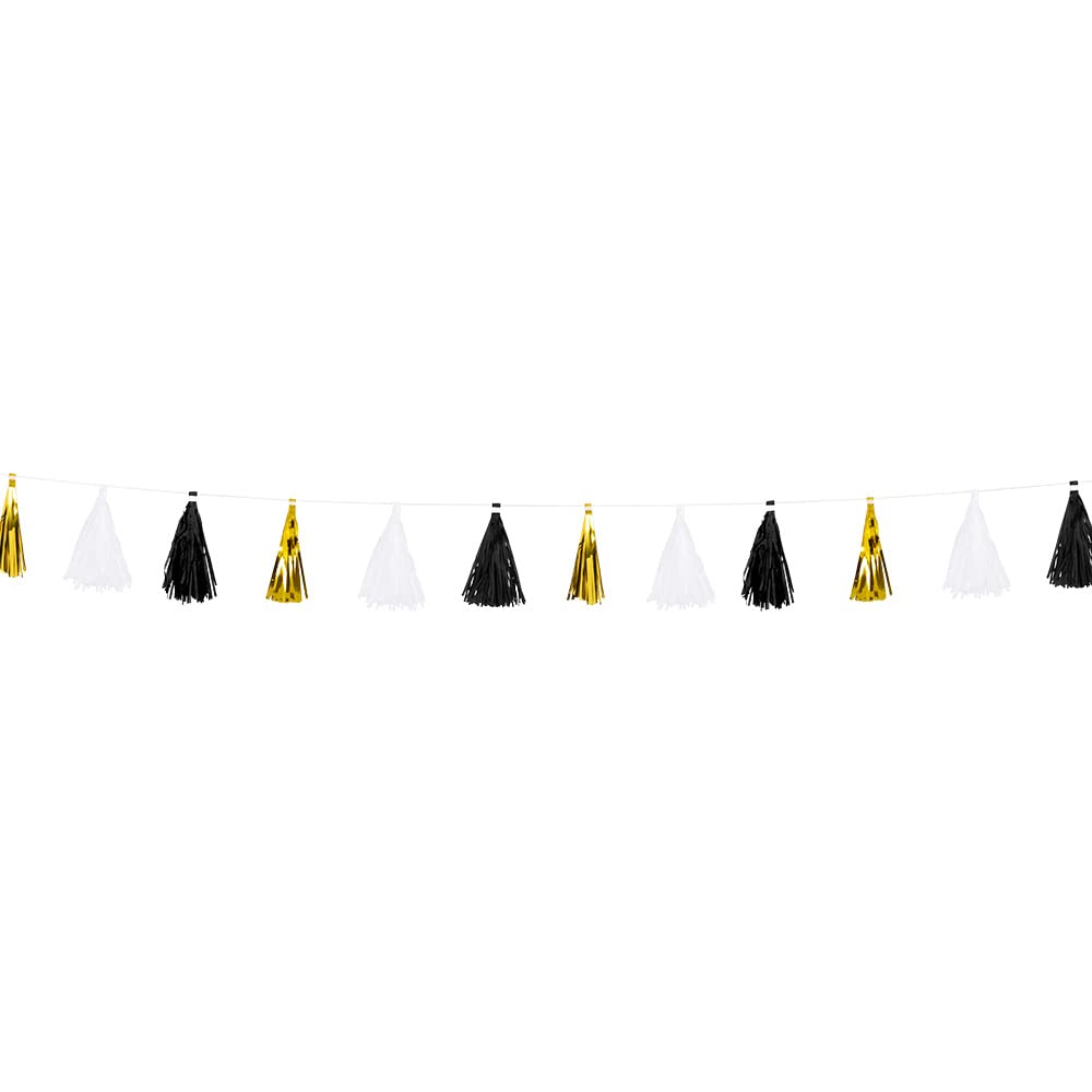 boland-decorations-quasten-girlande-party-time-3-m-gold image 2