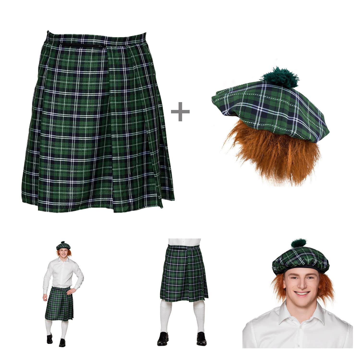 boland-schotten-set-herren-kost-m-kilt-barrett-gr-n-kariert image 4
