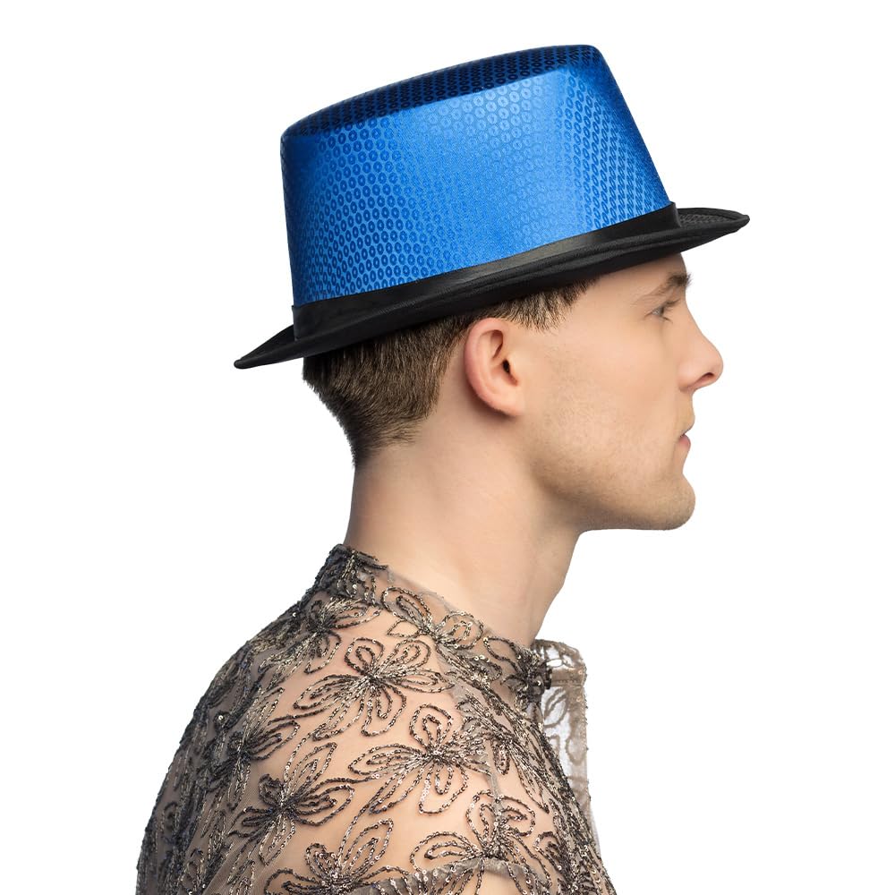 boland-caprice-zylinder-hut-blau-gl-nzend-f-r-karneval image 4