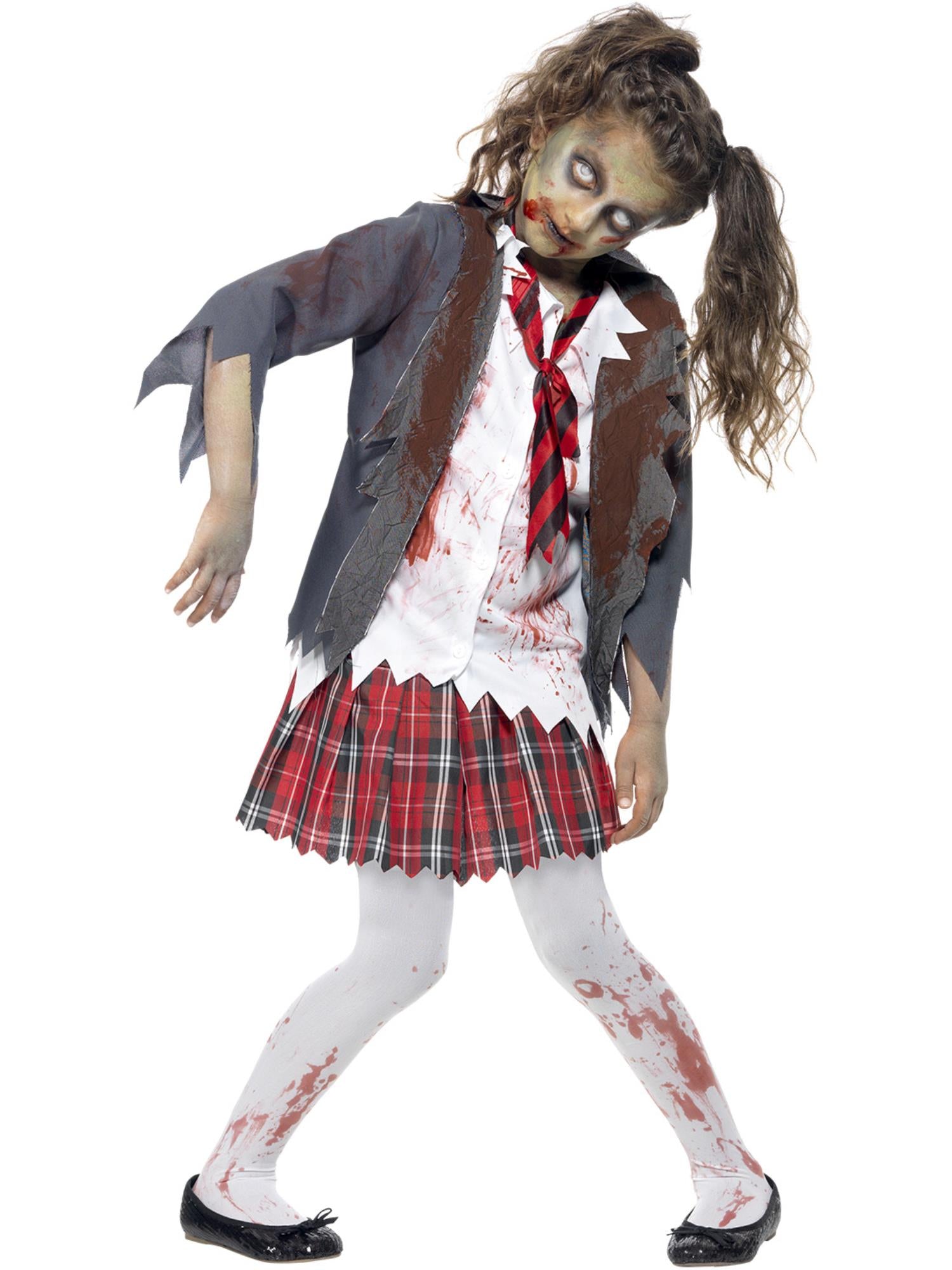 smiffys-fever-zombie-school-girl-kost-m-m-dchen-grau-gr-l image 4
