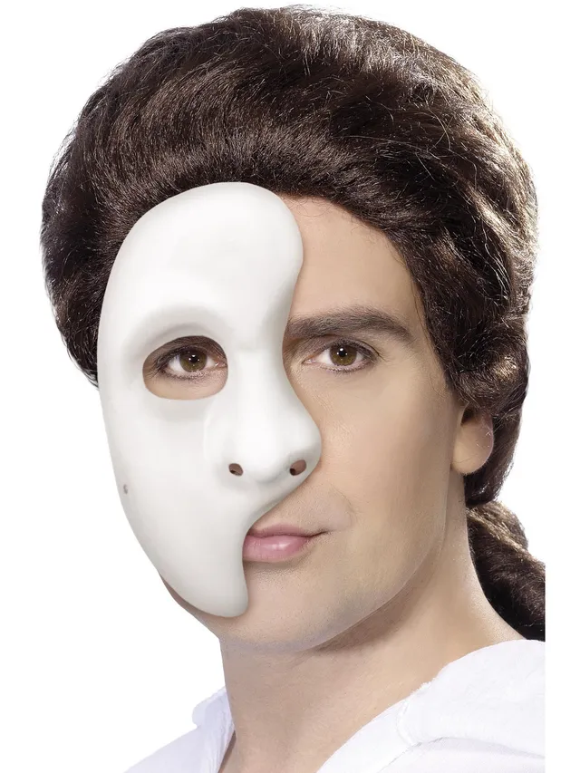 smiffys-fever-phantom-maske-wei-halbmaske image 1