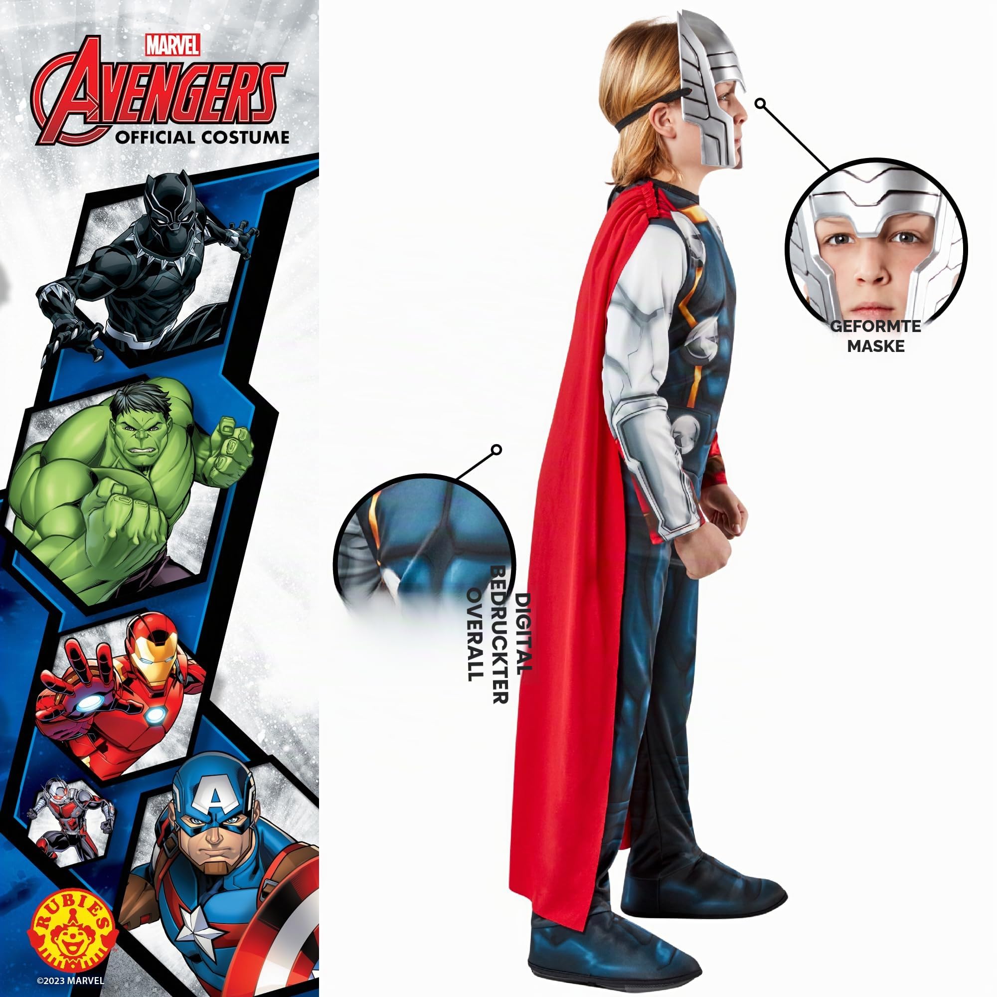 rubie-s-deluxe-thor-kost-m-kinder-5-6-jahre-superheld image 3
