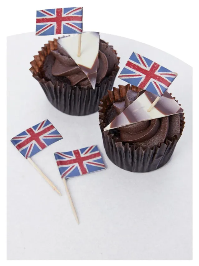 smiffys-fever-union-jack-cupcake-topper-vintage-muffin-deko image 1