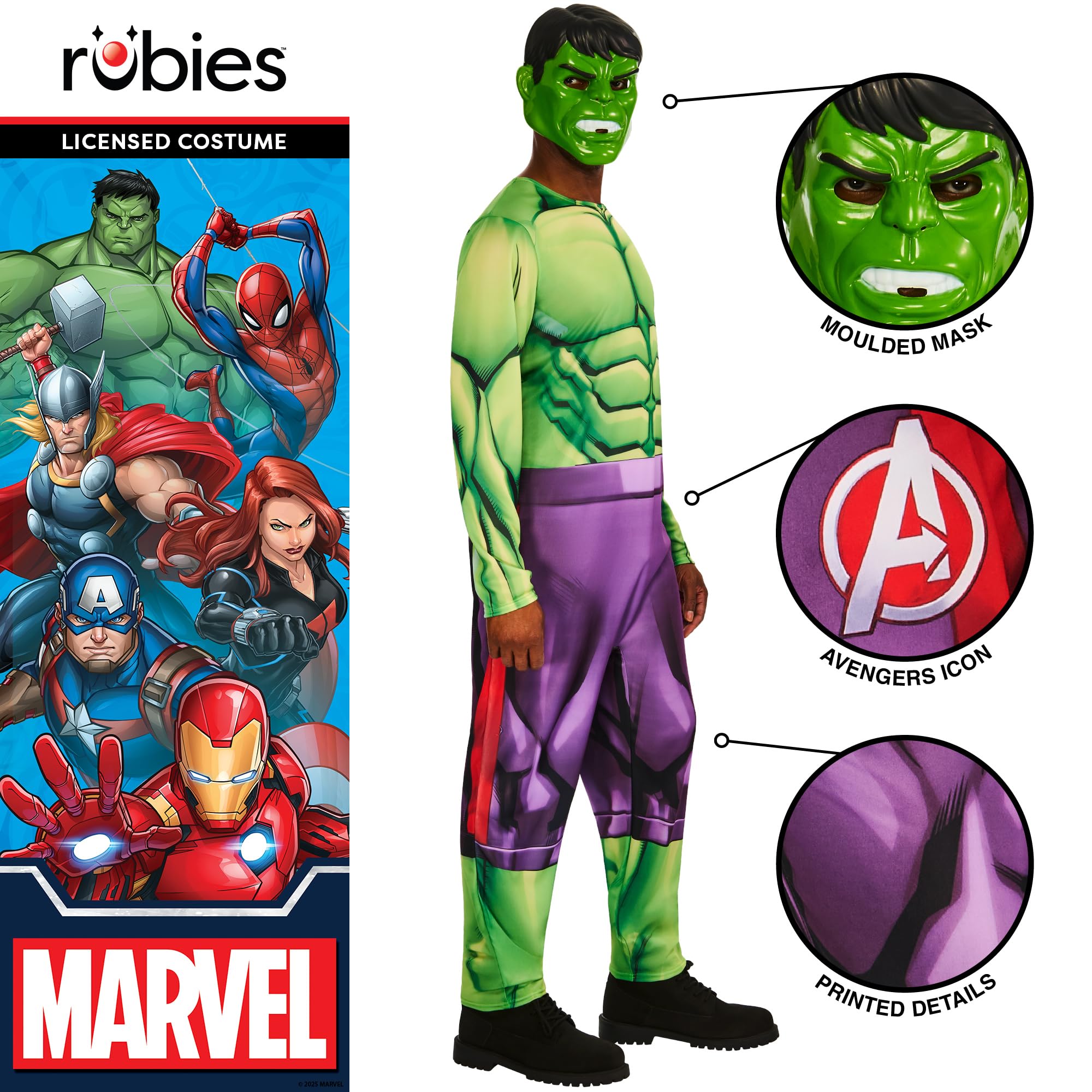 rubie-s-deluxe-hulk-kost-m-erwachsene-m-klassik-gr-n image 3