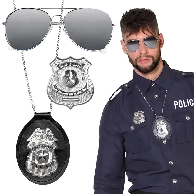 boland-01417-polizei-set-3-teilig-special-police-silber image 1
