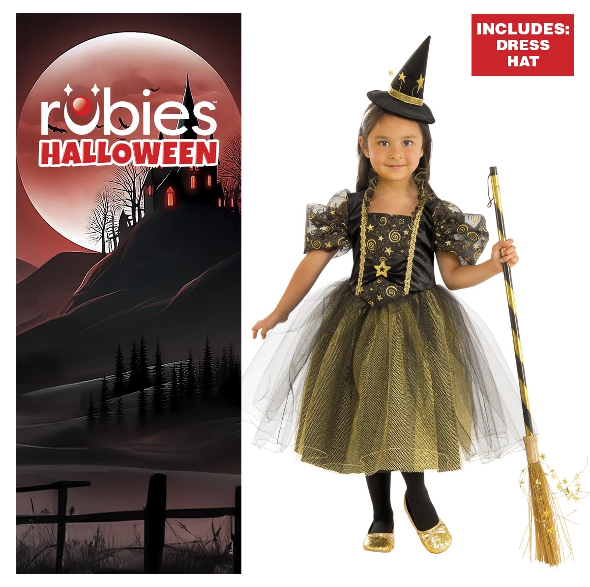 rubie-s-deluxe-web-witch-hexenkost-m-gold-kinder-m image 2
