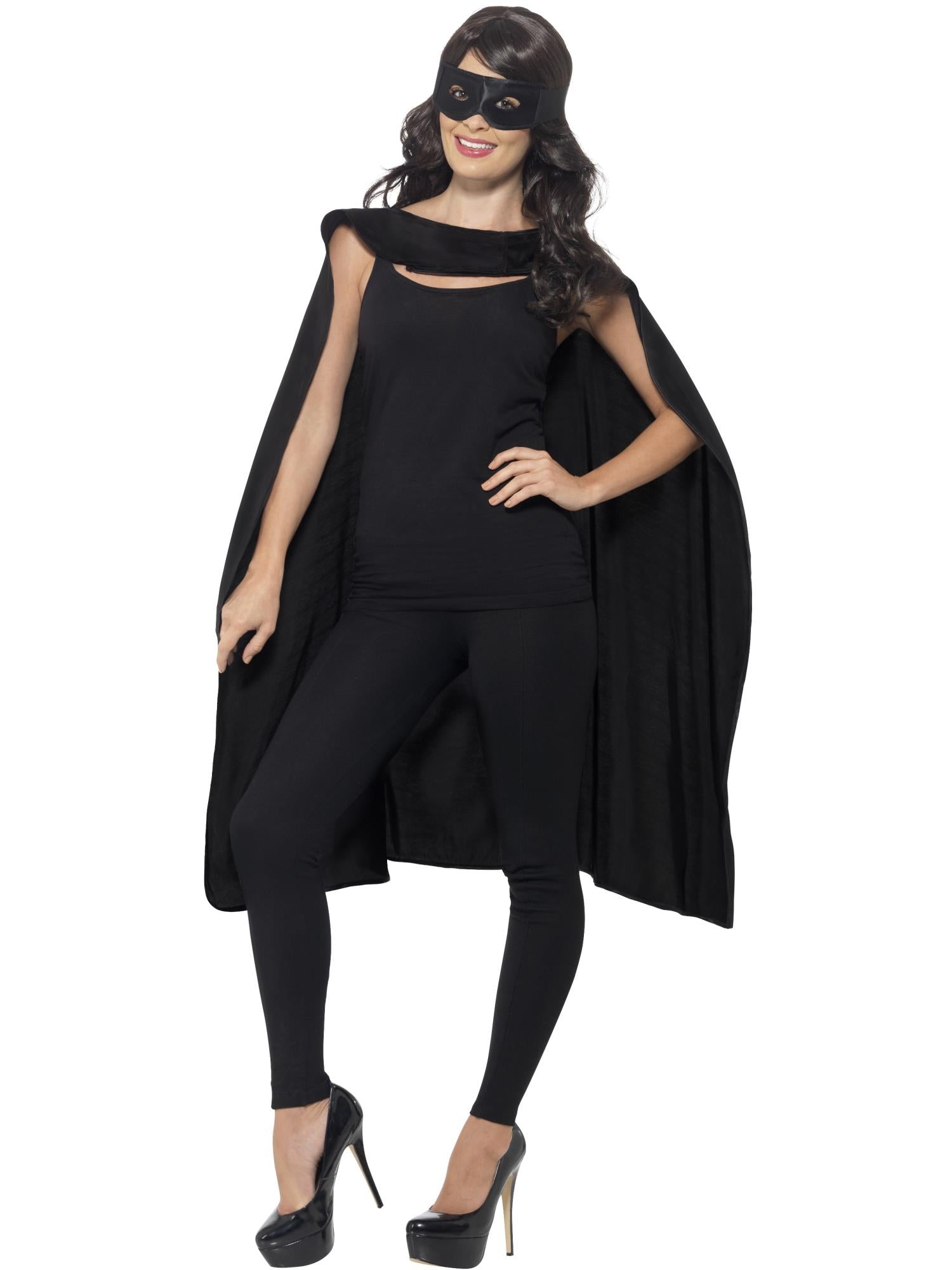 smiffys-fever-cape-schwarz-mit-augenmaske image 1