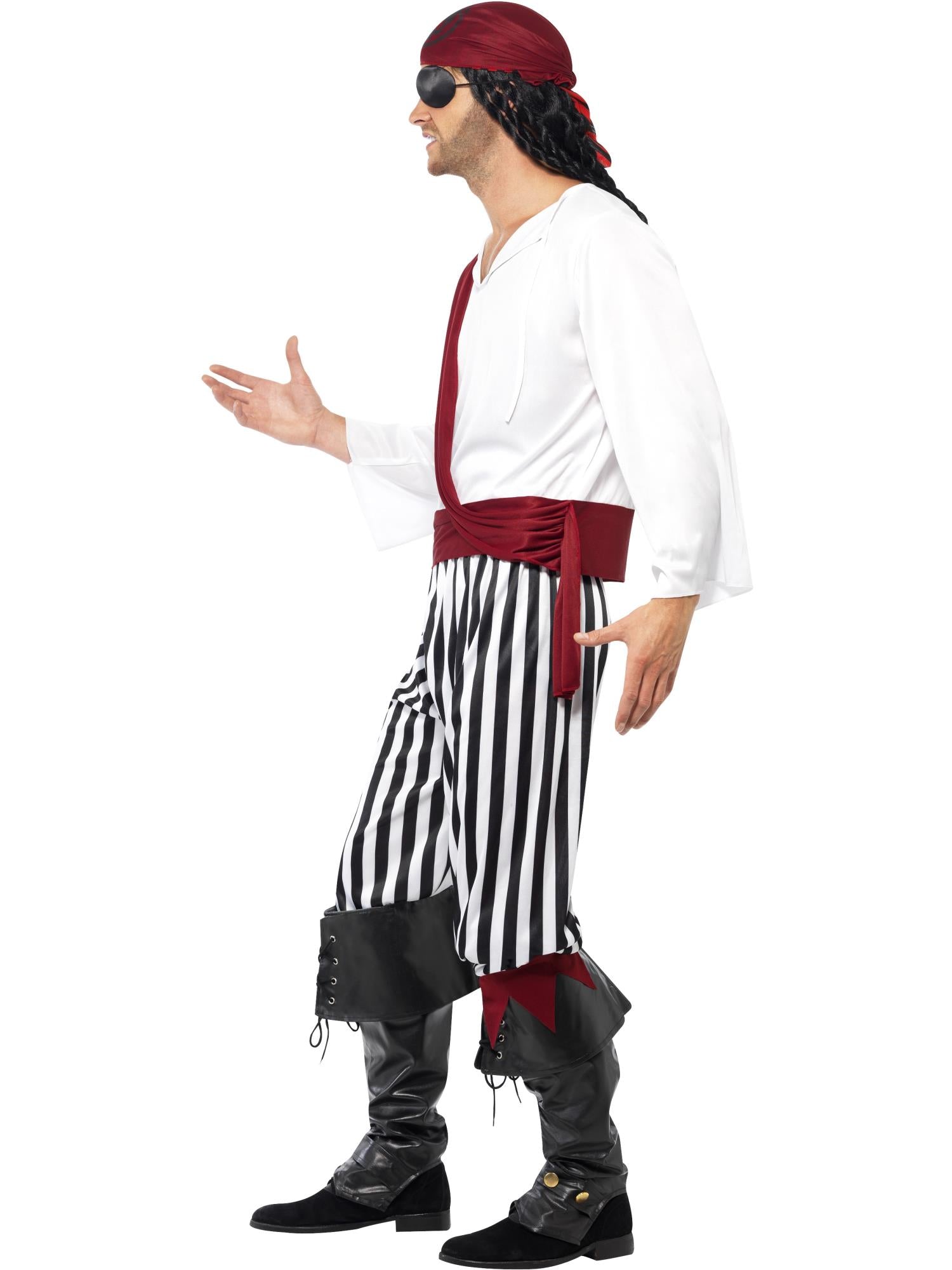smiffys-fever-piratenkost-m-herren-m-4-teilig-schwarz-wei image 3