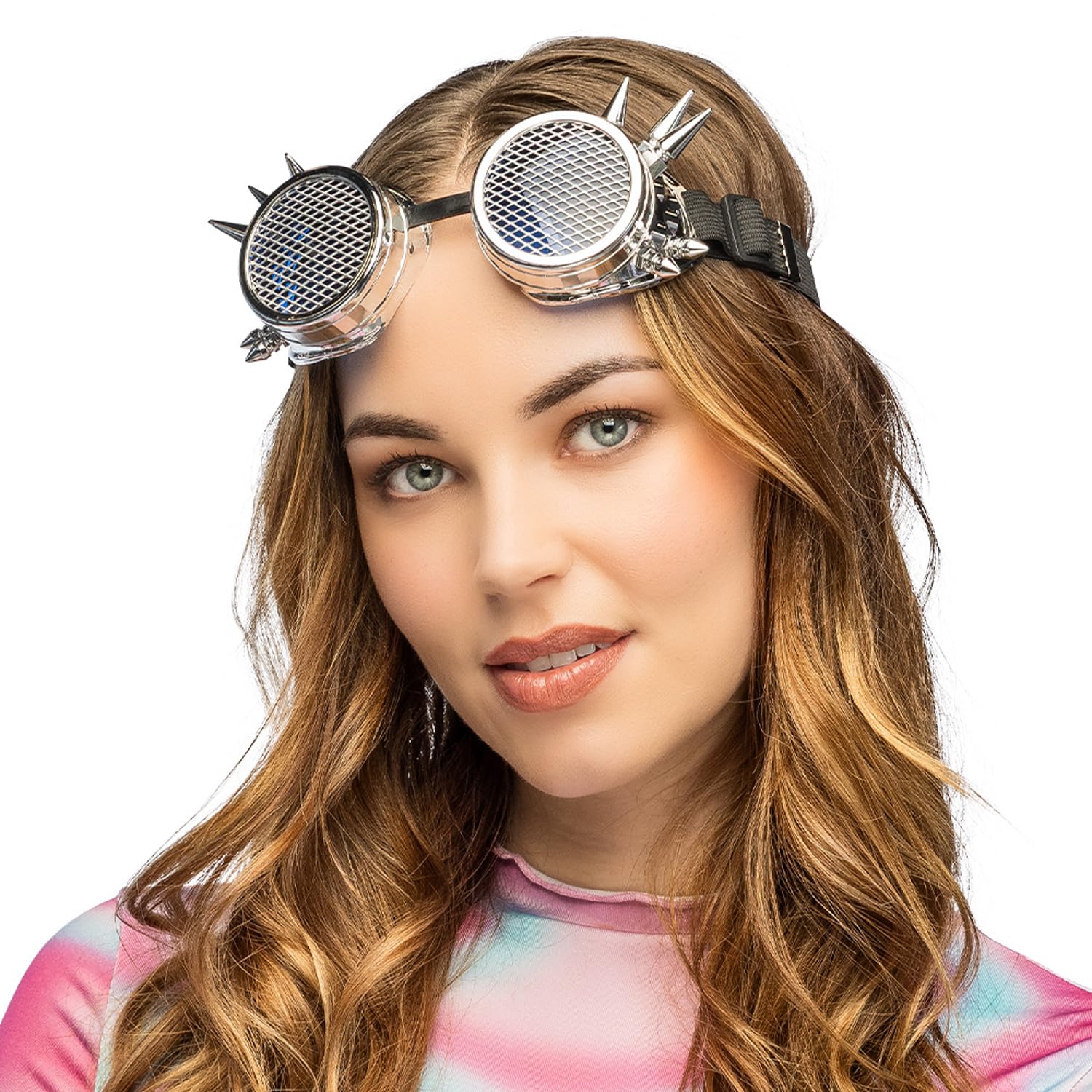 boland-iron-punk-partybrille-silber-spikes-steampunk image 1
