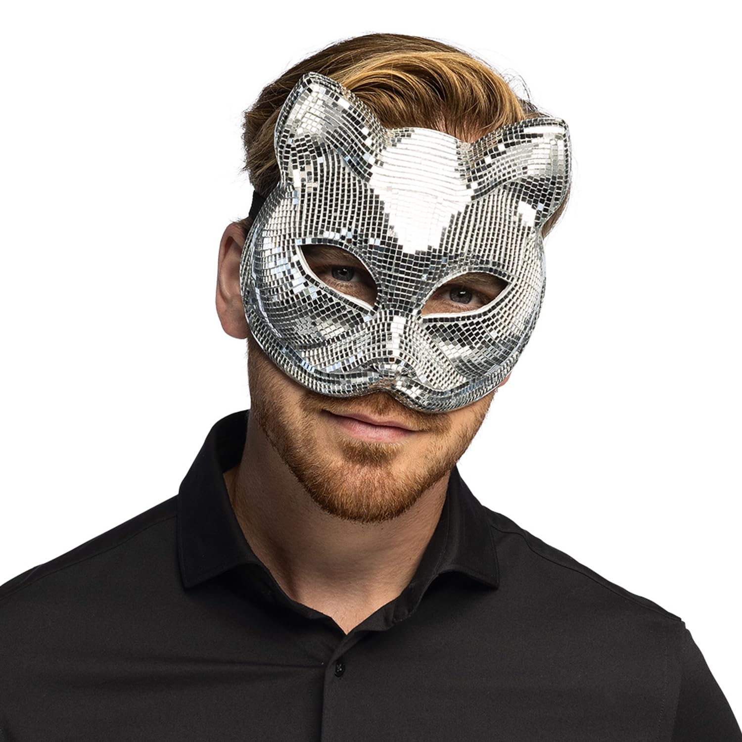 boland-masks-katzenmaske-disco-cat-silber-mosaik image 3