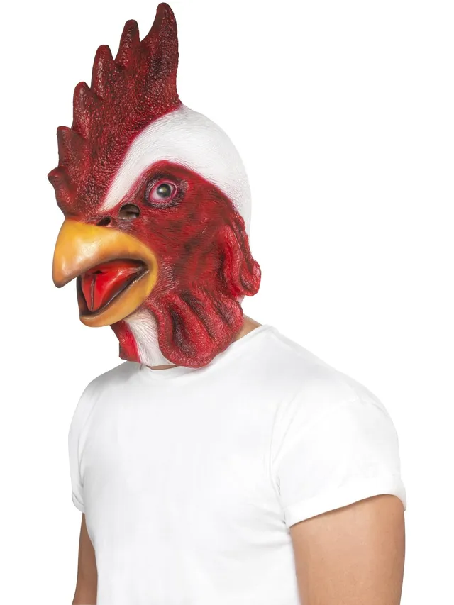 smiffys-fever-chicken-h-hnermaske-latex-wei-einheitsgr image 1
