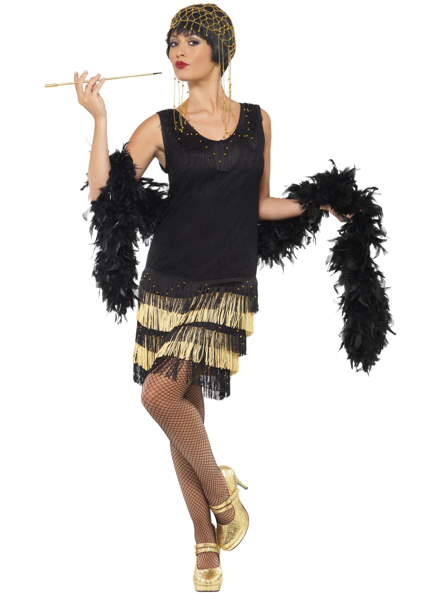 smiffys-fever-1920s-fringed-flapper-kost-m-schwarz-m image 1