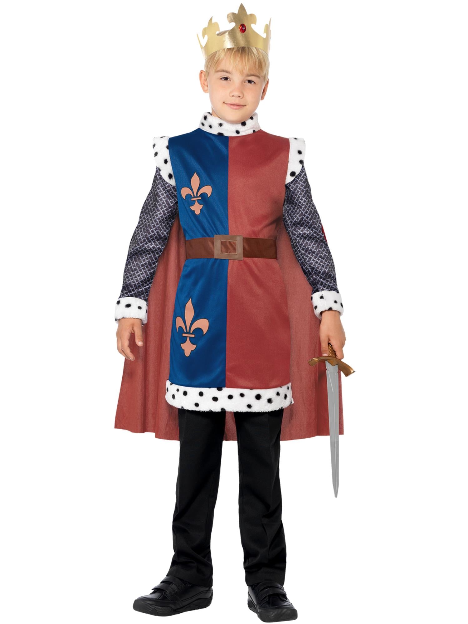 smiffys-fever-king-arthur-kost-m-kinder-rot-tunikas image 1