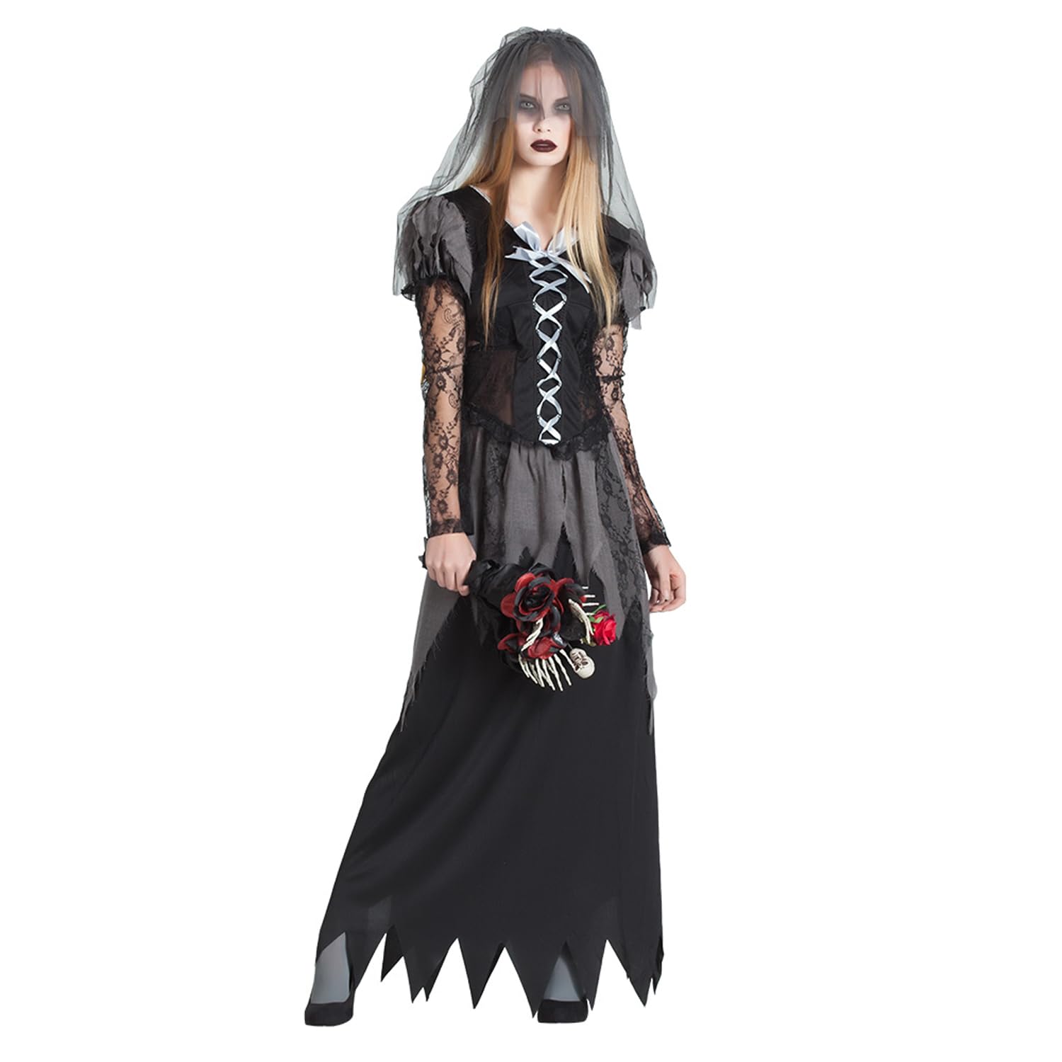 boland-halloween-undead-bride-kost-m-damen-schwarz-gr-s image 1