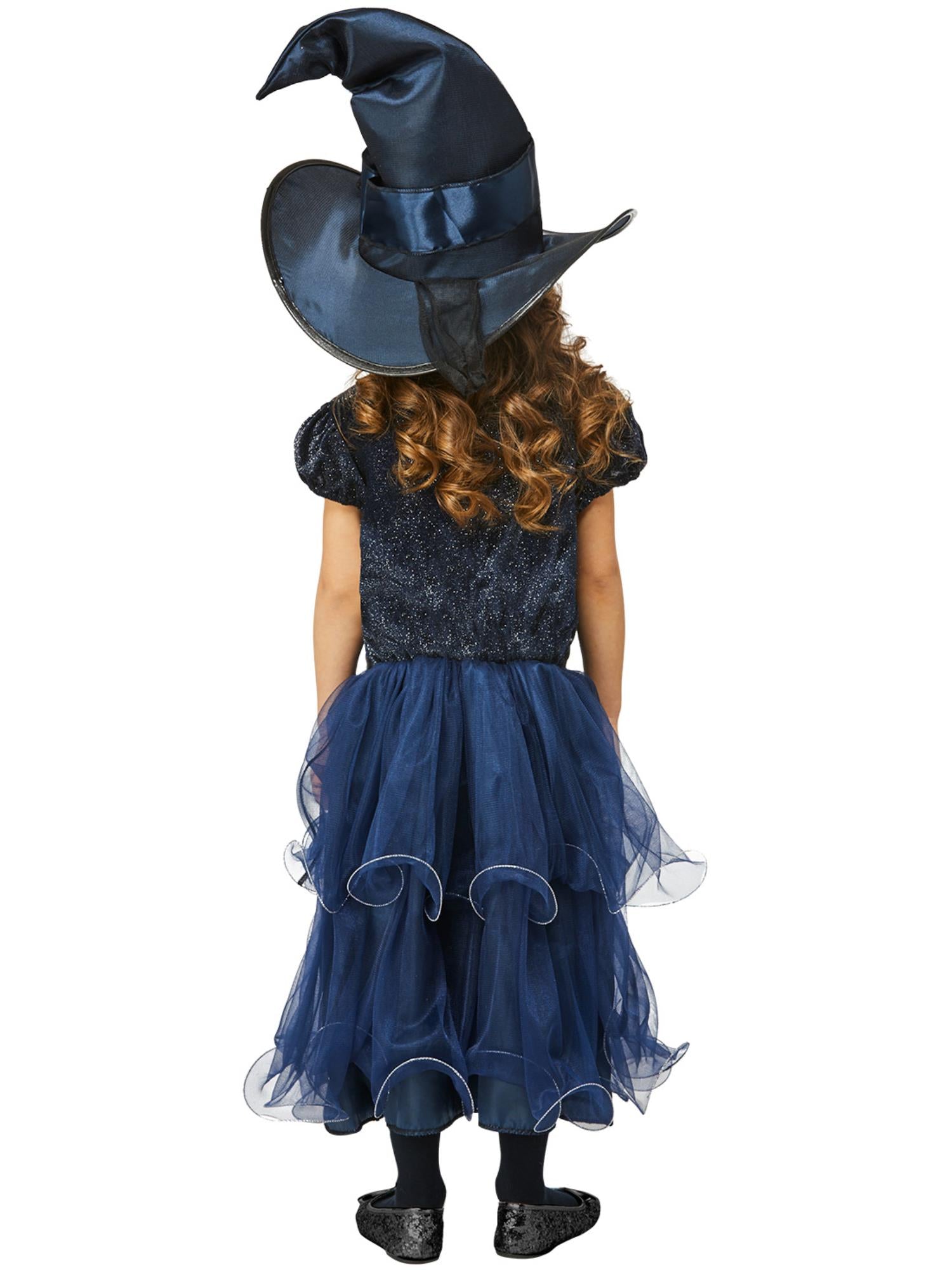 smiffys-fever-hexe-kost-m-blau-kinder-kleid-hut-7-9 image 2
