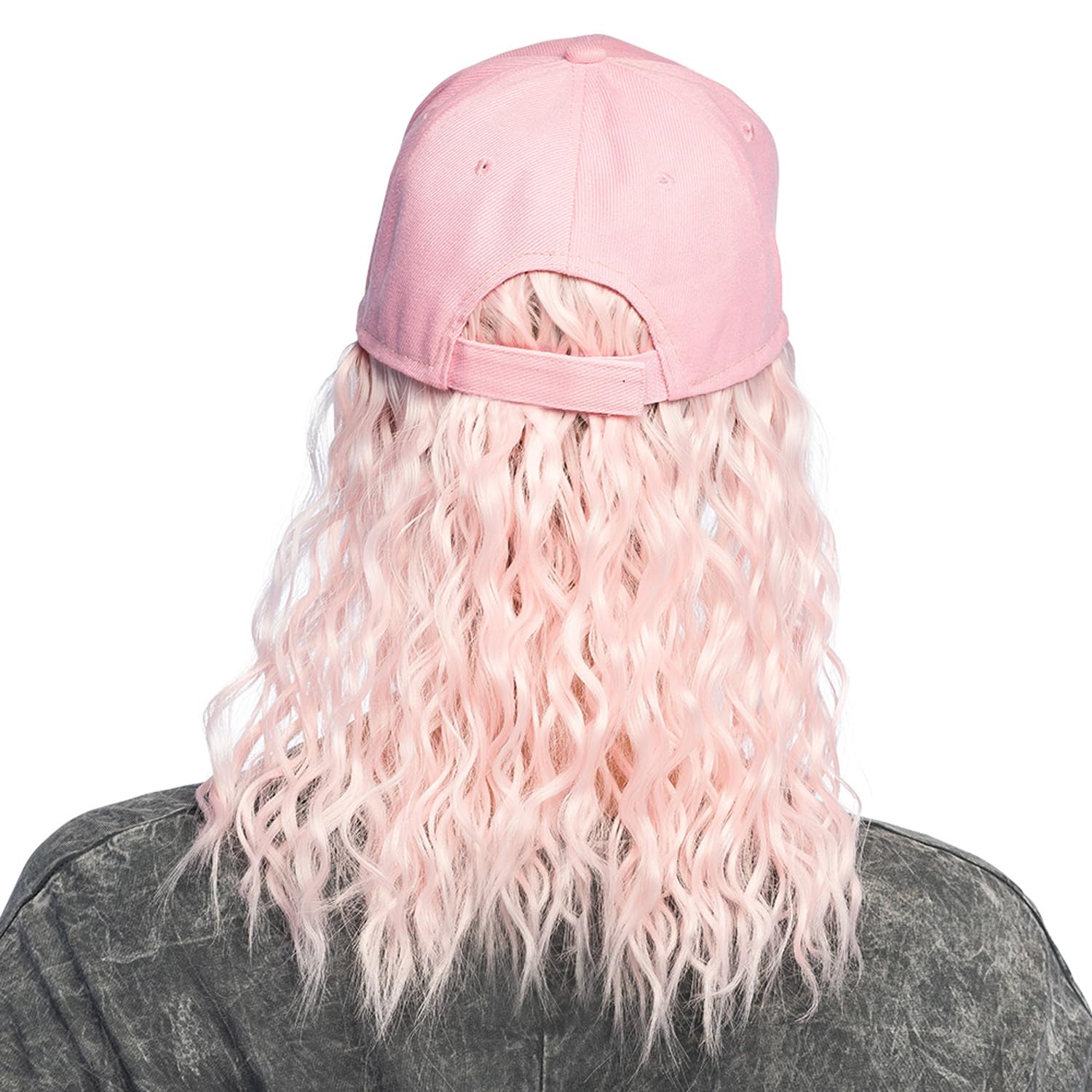 boland-wigs-basecap-mit-per-cke-kunsthaar-rosa-festival image 4