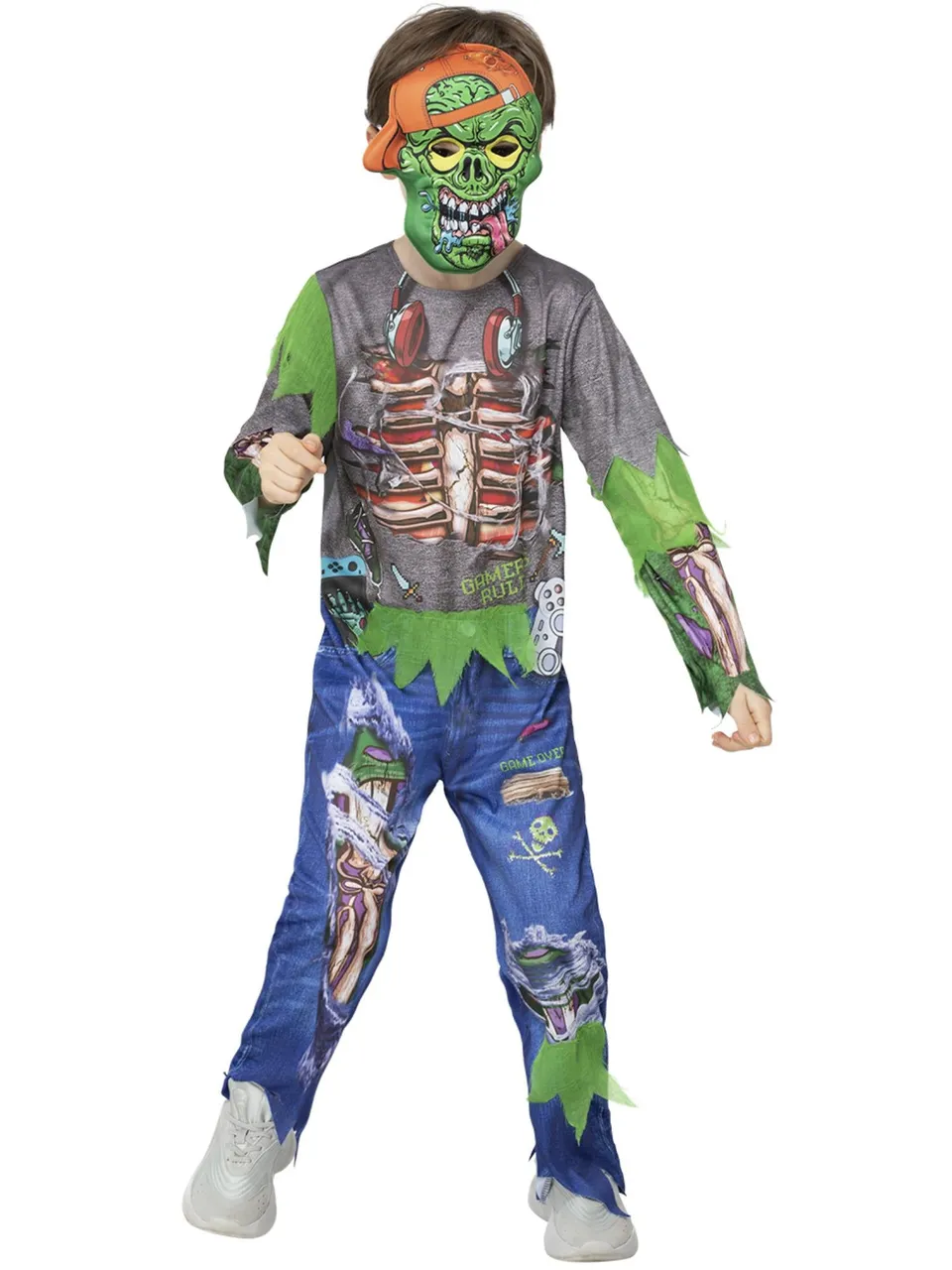 smiffys-fever-zombie-gamer-kost-m-overall-maske-gr-m-7-9 image 1