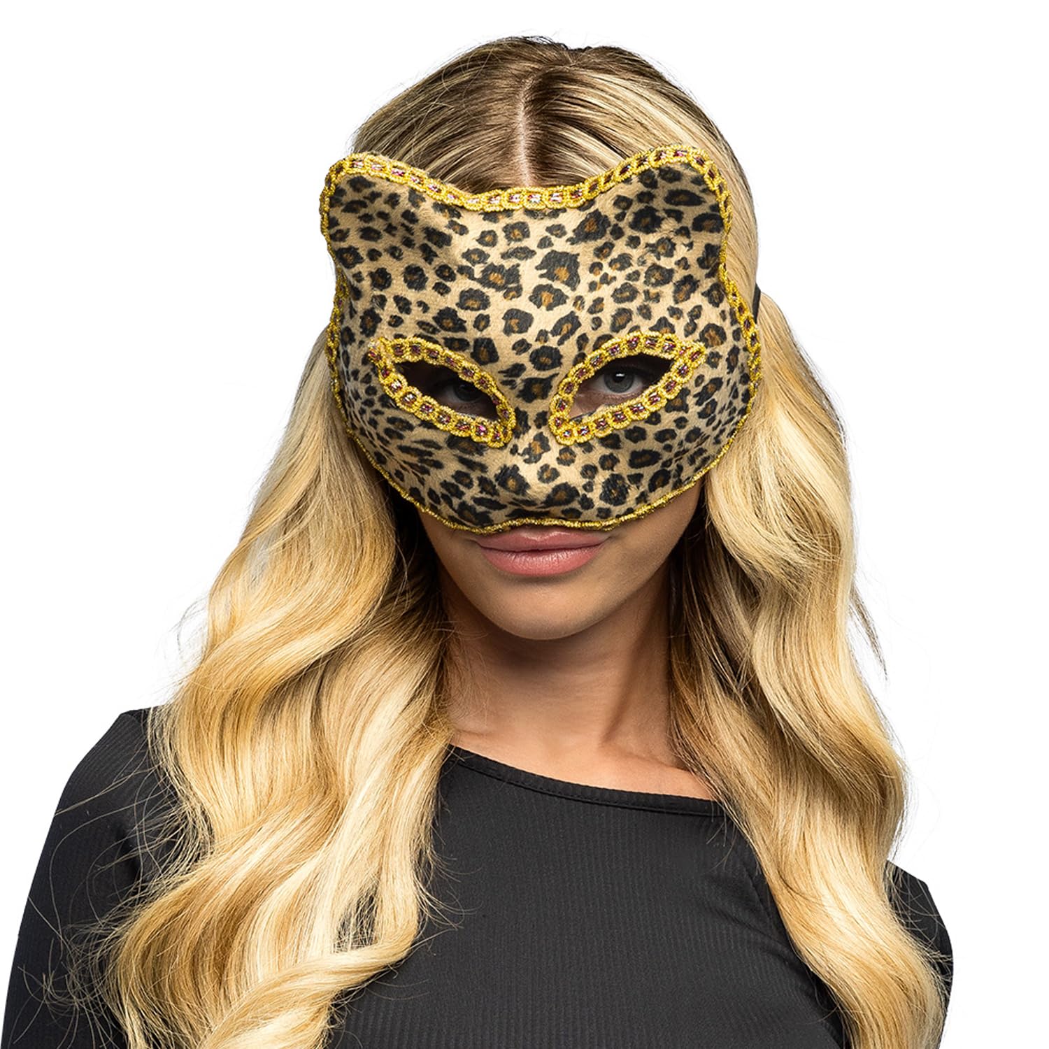 boland-masks-00230-leopard-maske-tiermaske-gold image 1