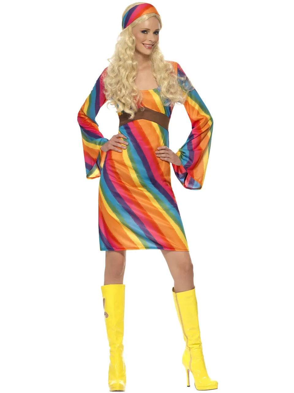 smiffys-fever-rainbow-hippie-kost-m-damen-m-70er image 1