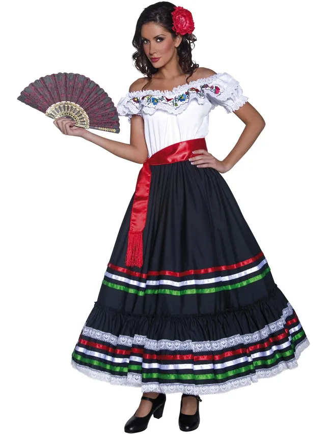 smiffys-fever-senorita-kost-m-schwarz-wei-s-8-10 image 1
