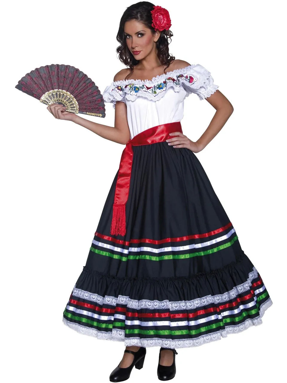 smiffys-fever-senorita-kost-m-schwarz-wei-s-8-10 image 1