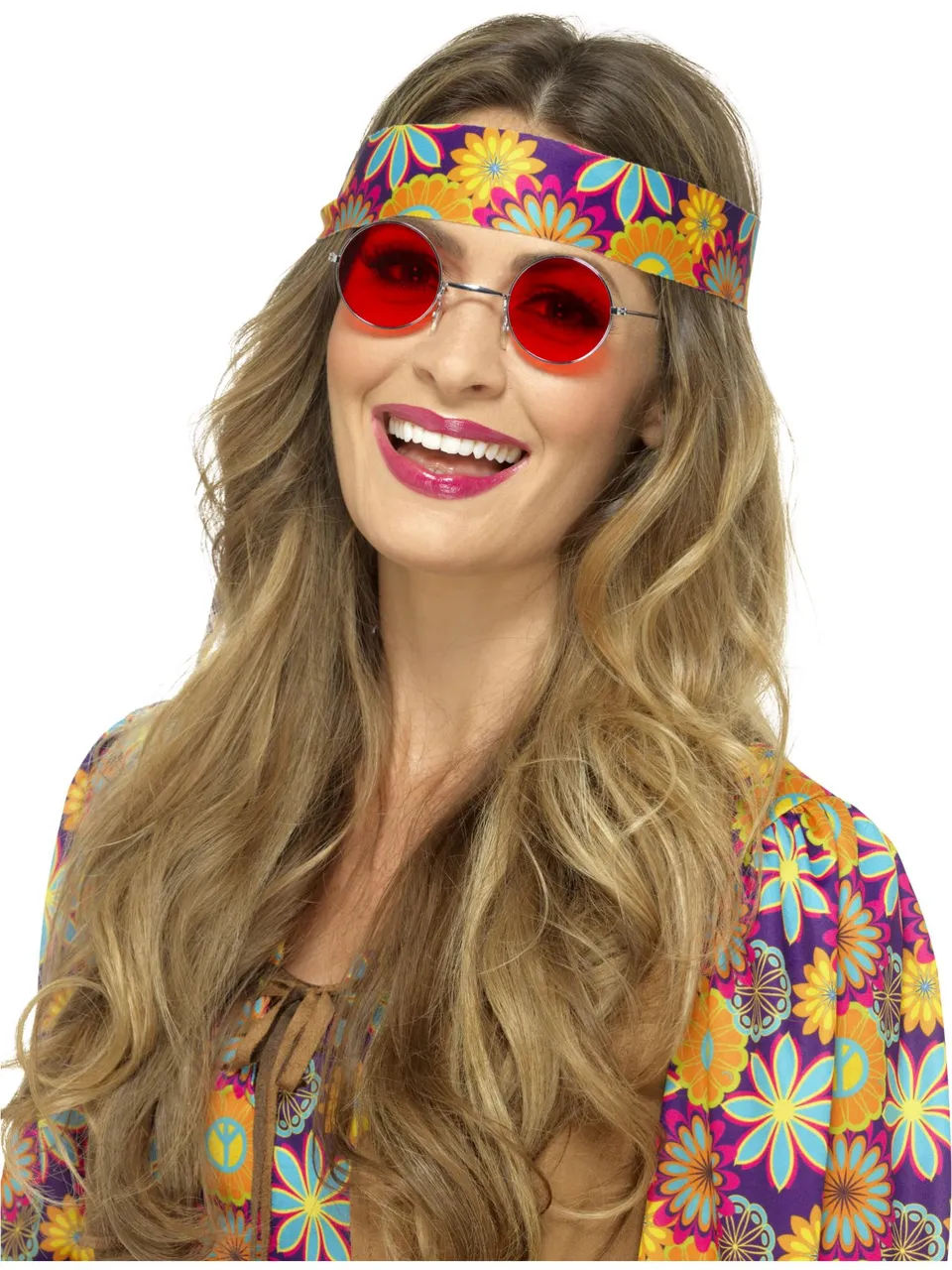 smiffys-fever-hippie-specs-brille-rot-60er image 1
