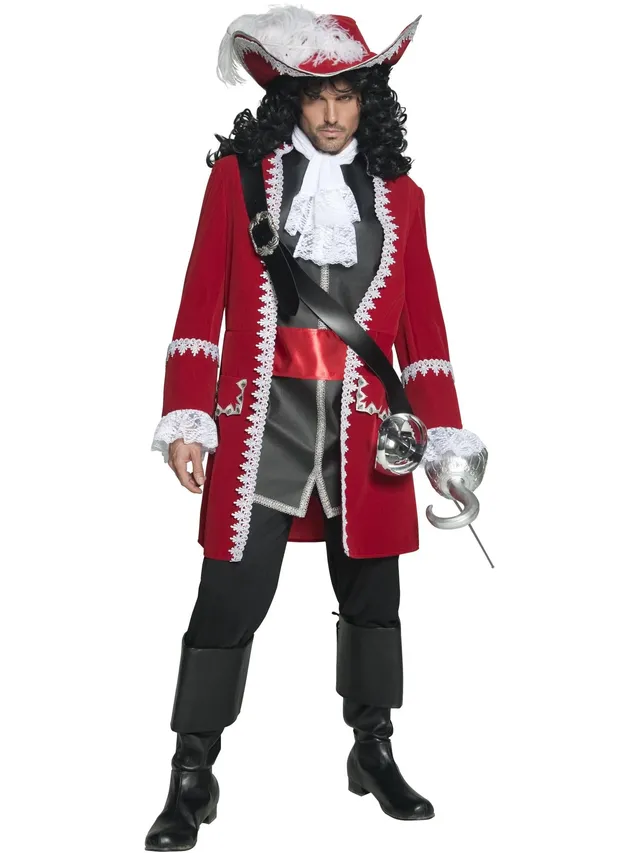 smiffys-fever-pirate-captain-piratenkost-m-herren-rot image 1