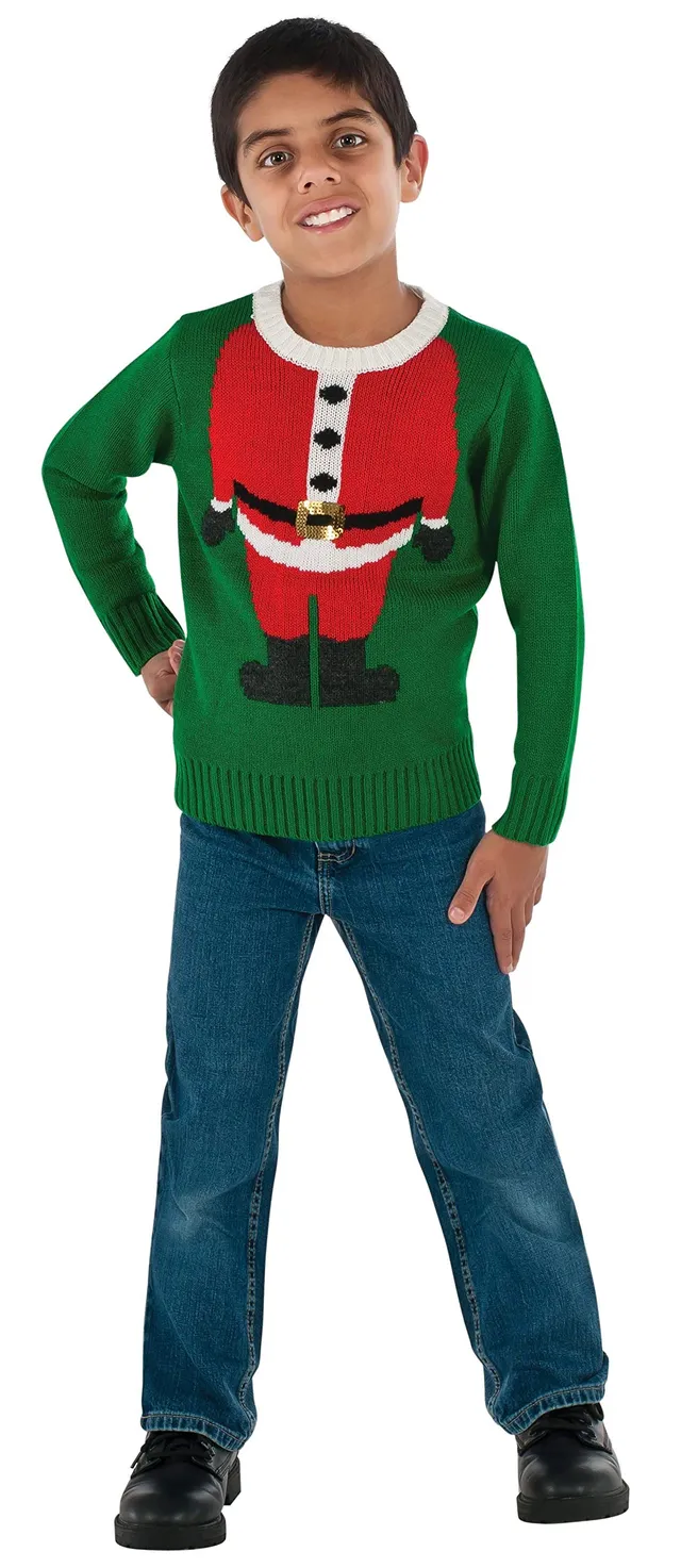 rubie-s-deluxe-santa-head-ugly-christmas-sweater-kost-m-s image 1