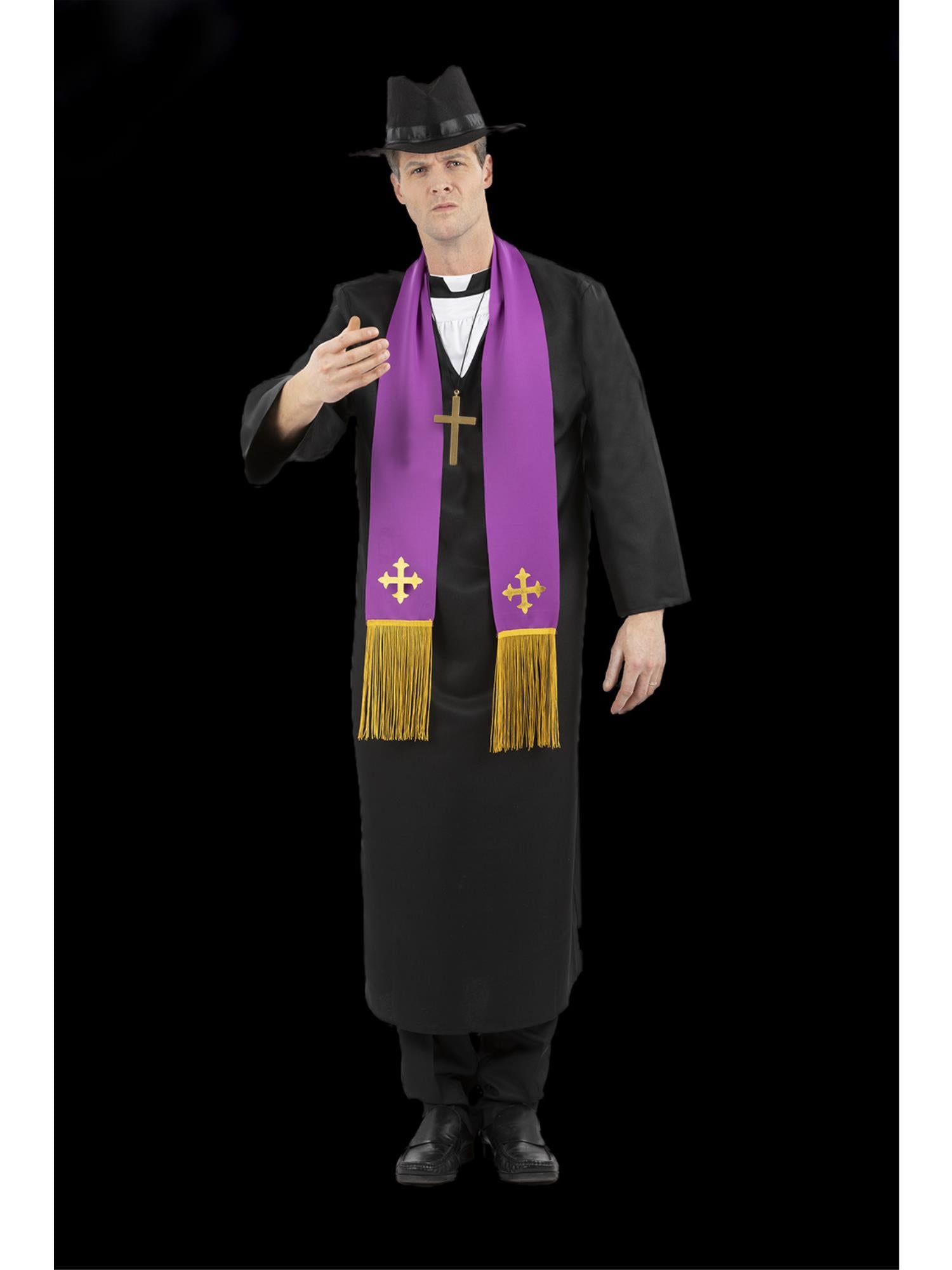 smiffys-fever-exorcist-priester-kost-m-robe-herren-schwarz image 6