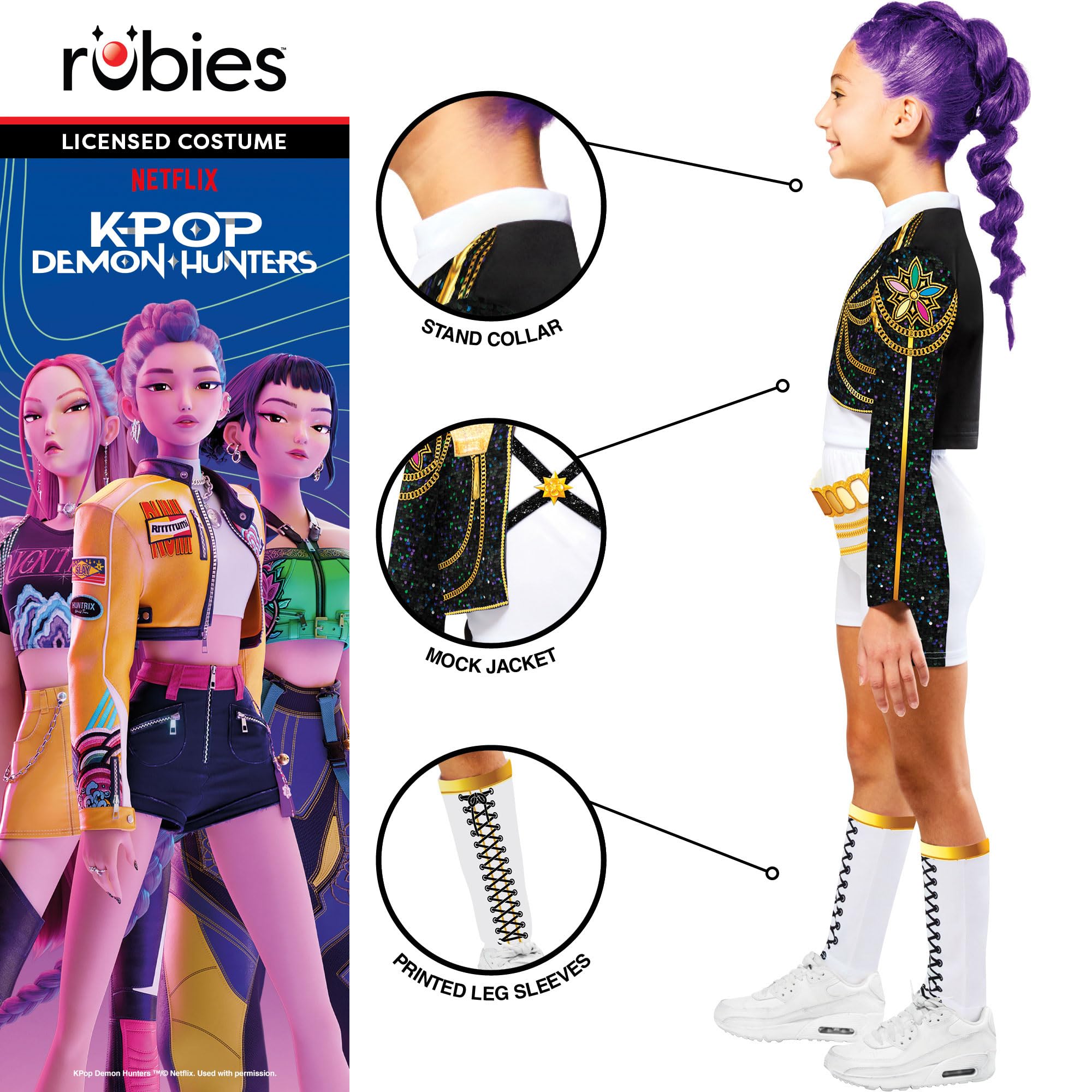 rubie-s-deluxe-rumi-gold-kinderkost-m-9-10-jahre-k-pop image 4