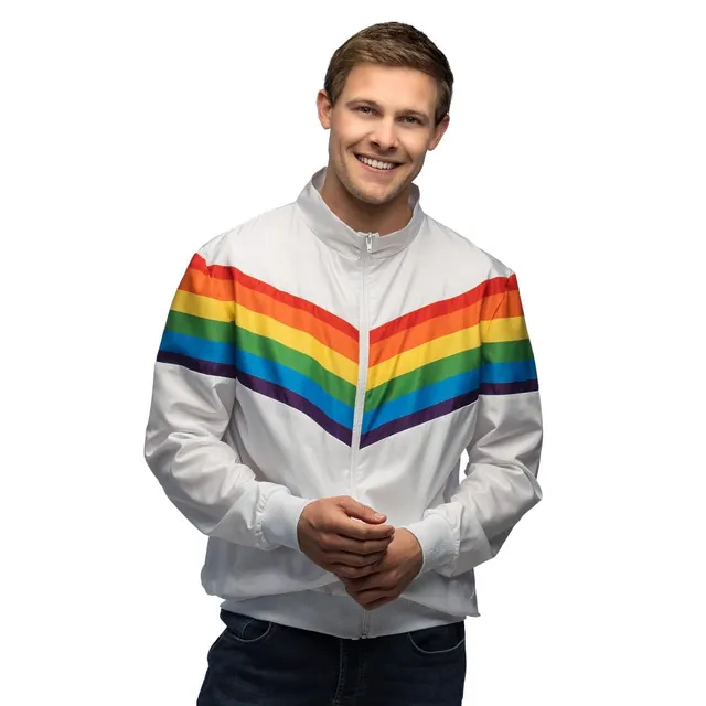 boland-vintage-rainbow-trainingsjacke-herren-l-retro image 1