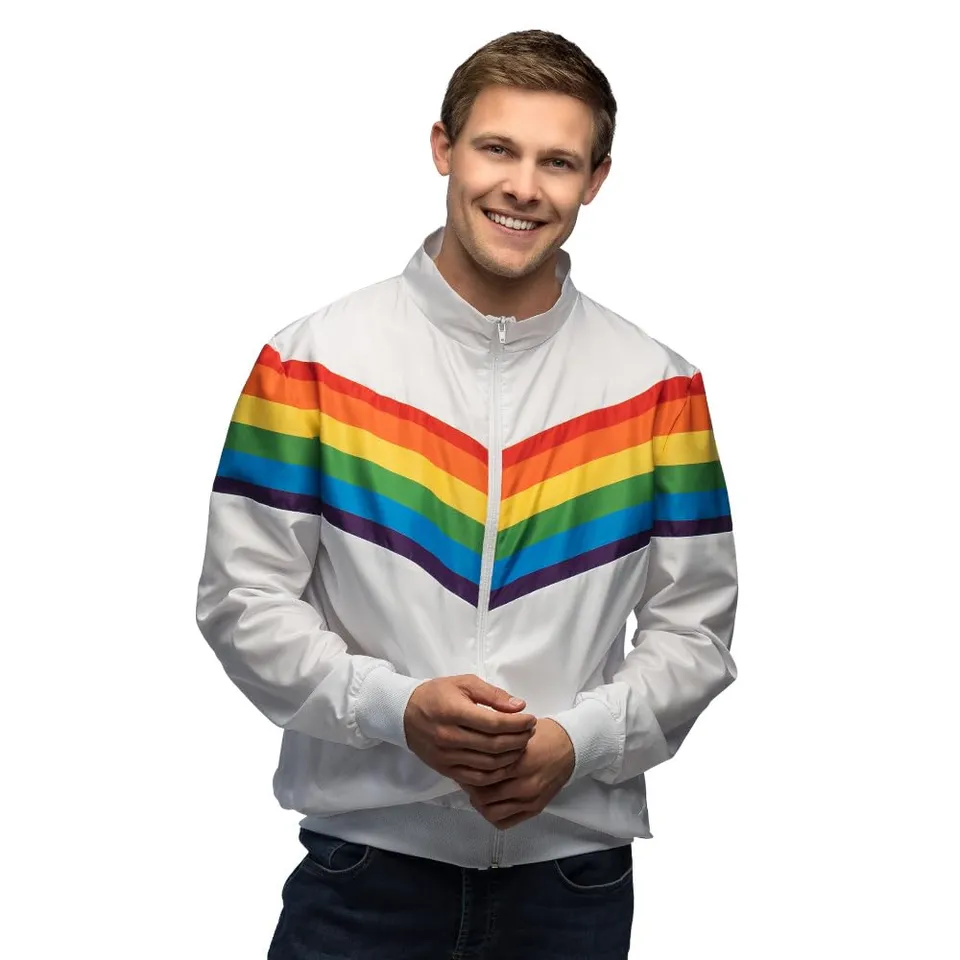 boland-vintage-rainbow-trainingsjacke-herren-l-retro image 1