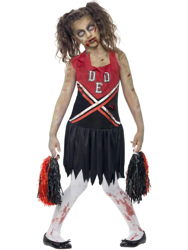 smiffys-fever-zombie-cheerleader-kost-m-kinder-rot-schwarz image 1