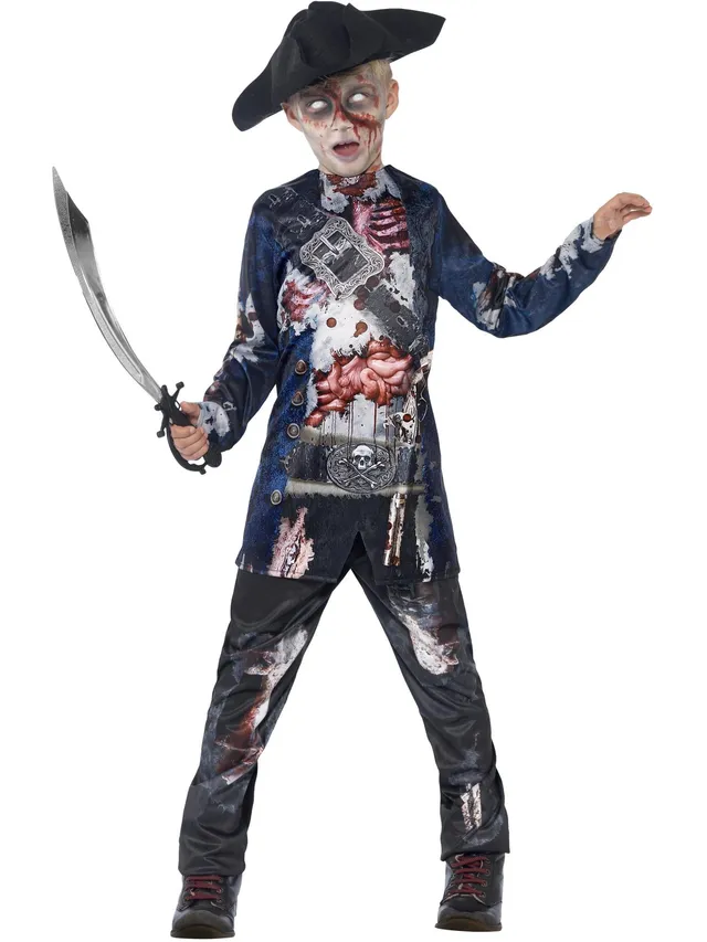 smiffys-fever-pirat-kost-m-zombie-jungen-schwarz-3-tlg image 1