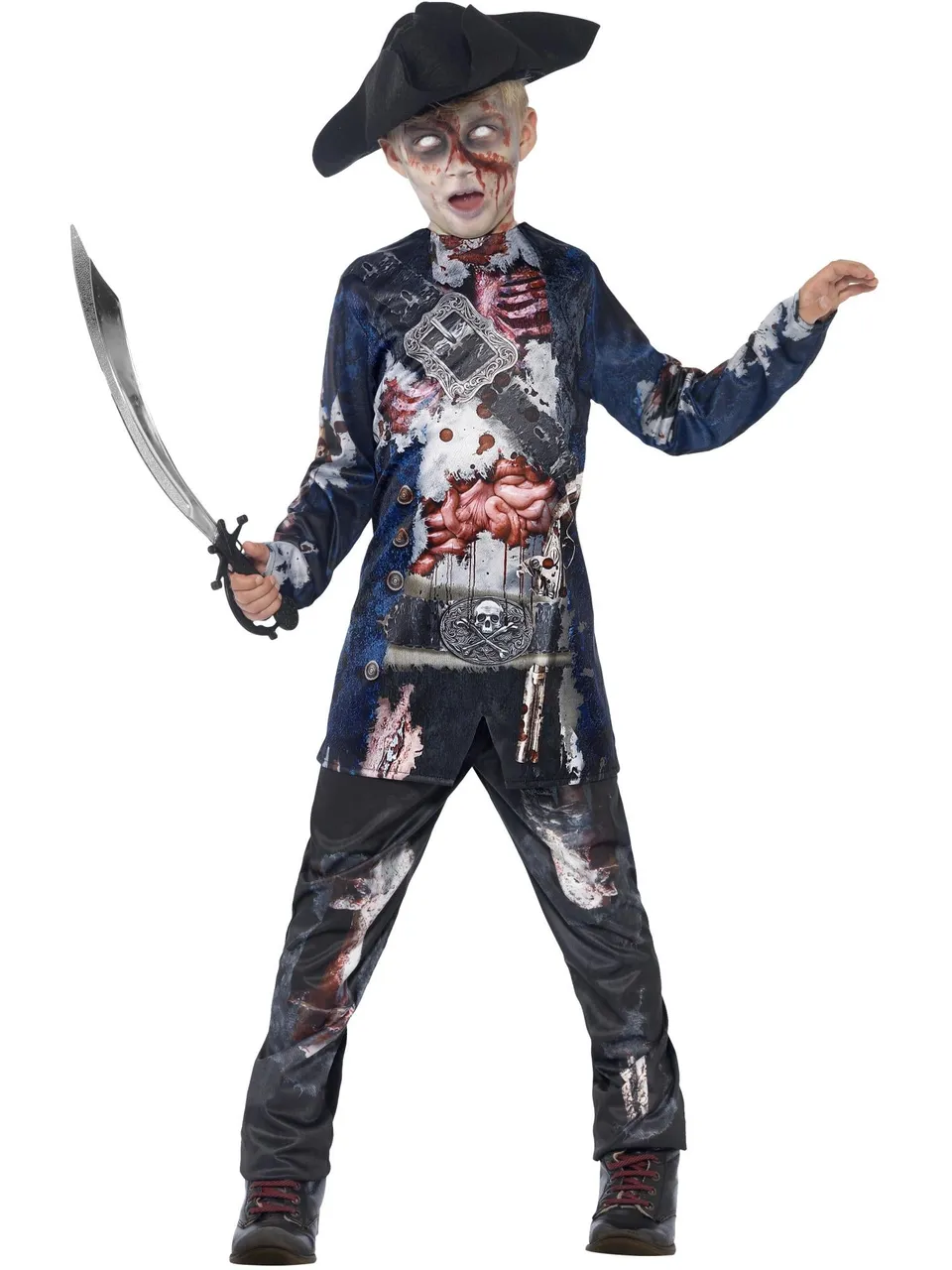 smiffys-fever-pirat-kost-m-zombie-jungen-schwarz-3-tlg image 1
