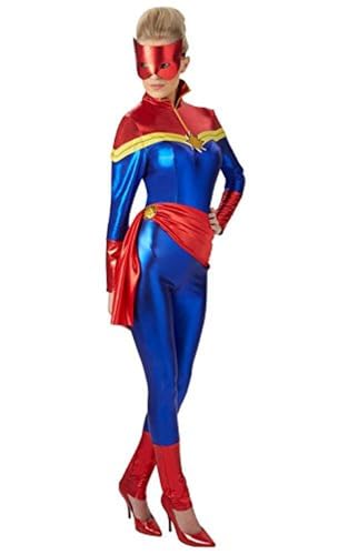 rubie-s-deluxe-captain-marvel-damenkost-m-xs-rot-blau image 7