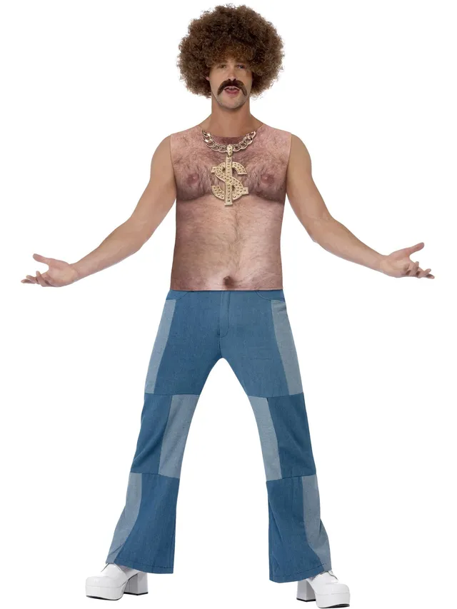 smiffys-fever-70s-hairy-chest-kost-m-top-m-nude-behaart image 1