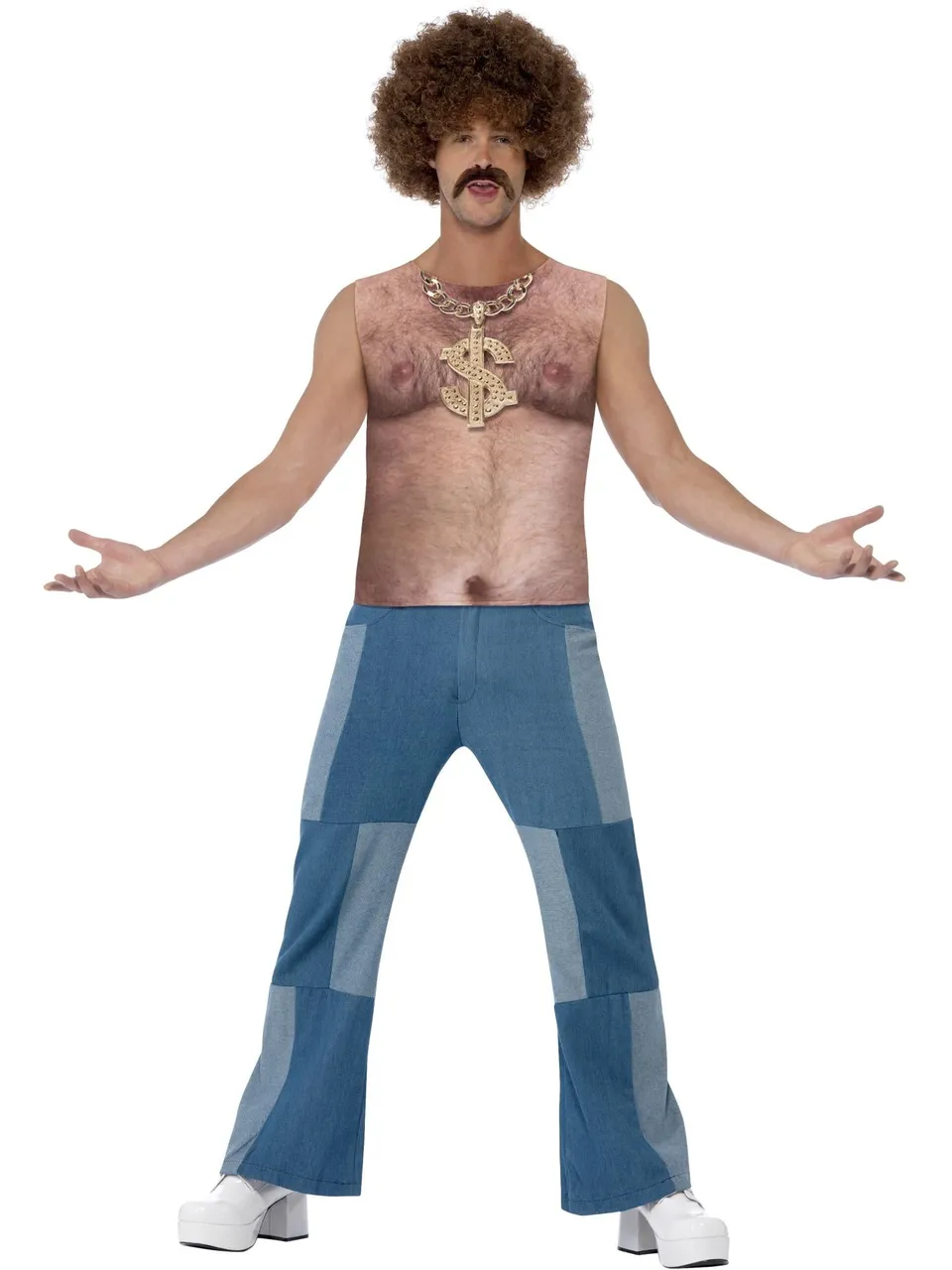 smiffys-fever-70s-hairy-chest-kost-m-top-m-nude-behaart image 1