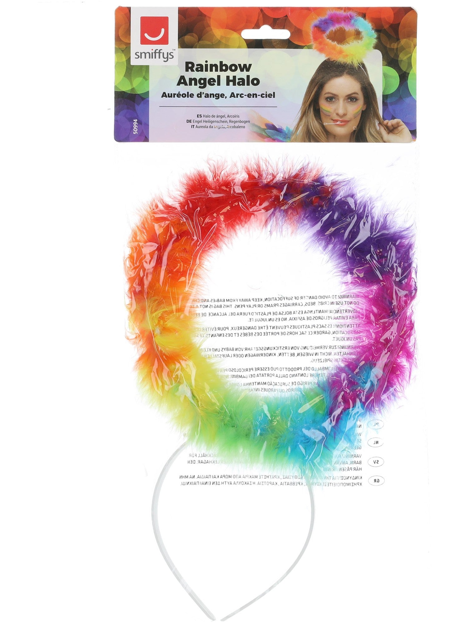 smiffys-fever-engel-heiligenschein-haarreif-regenbogen-marabu image 2
