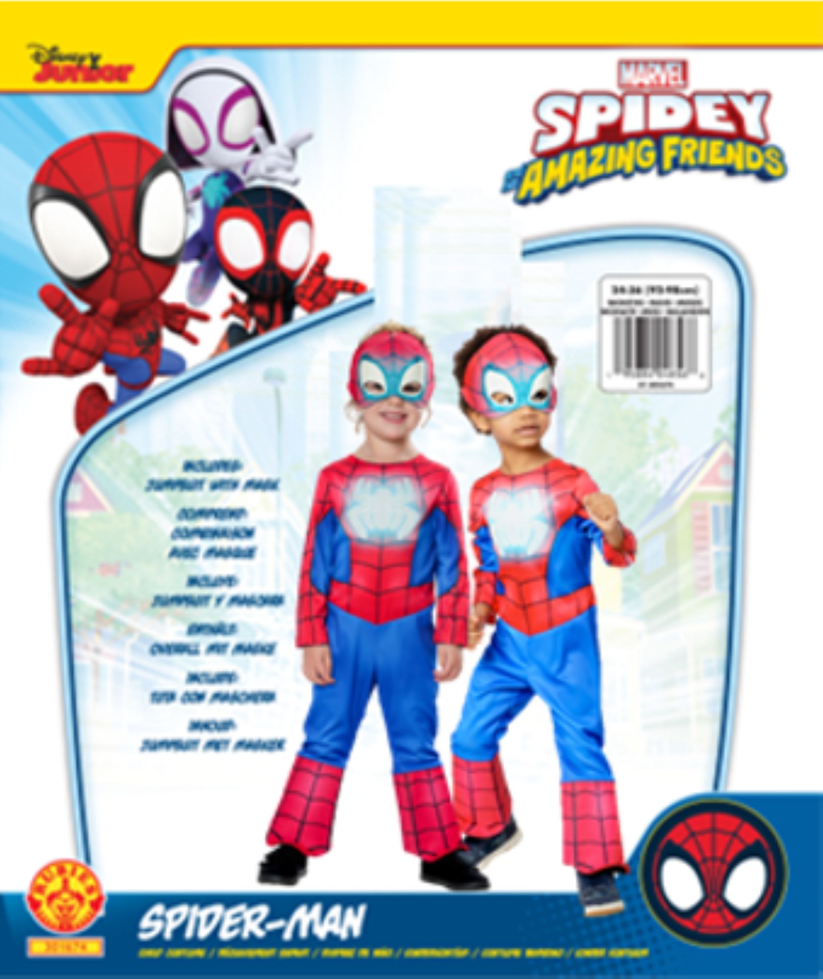 rubies-spidey-glow-in-the-dark-kost-m-rot-blau-maske image 2