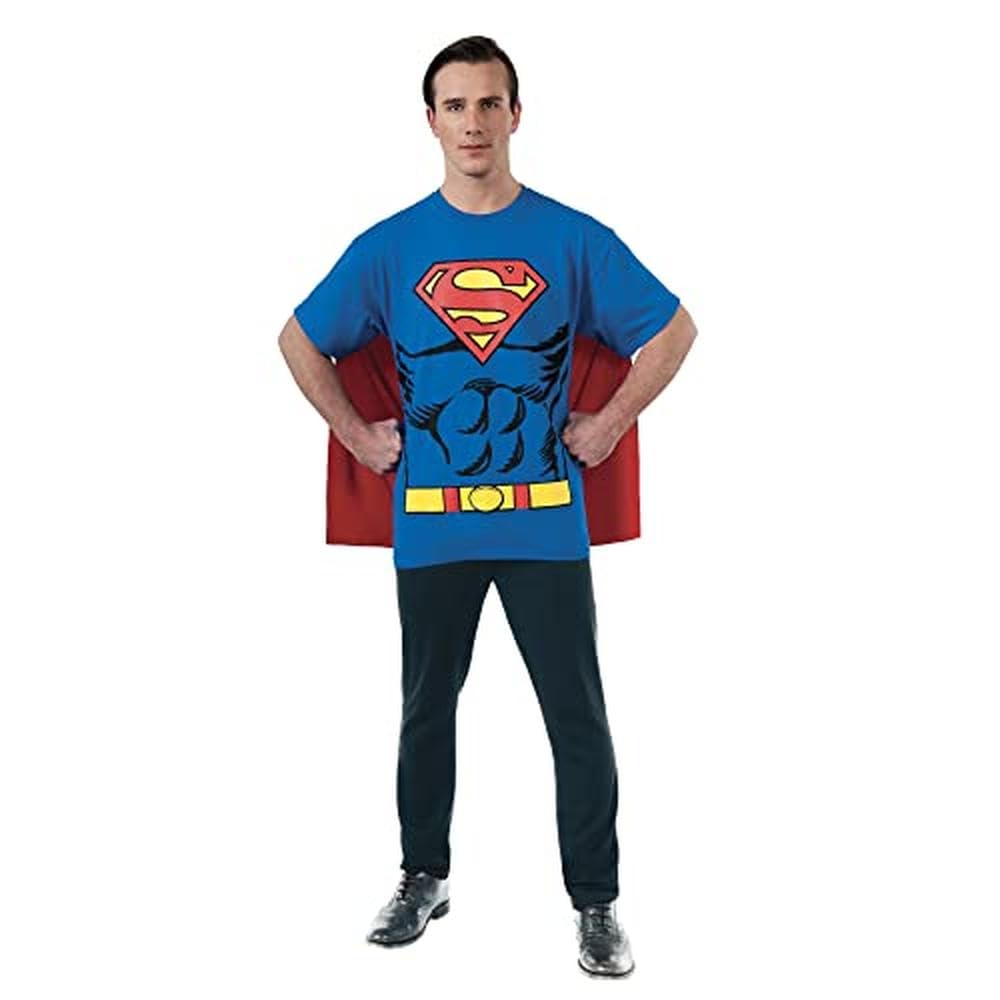 rubie-s-deluxe-superman-t-shirt-kost-m-herren-gr-e-l-mit-cape image 3