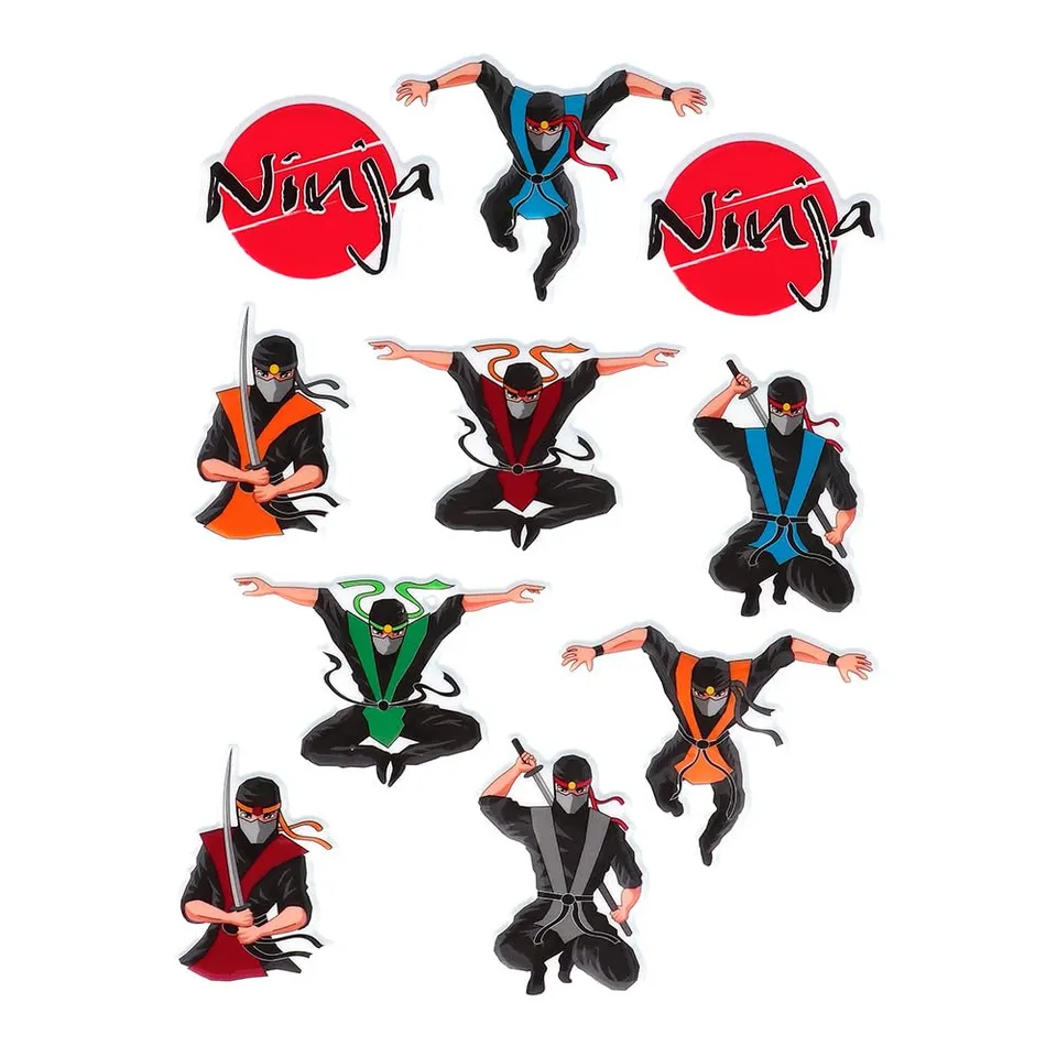 boland-ninja-3d-sticker-set-aufkleber-40-st-ck image 1