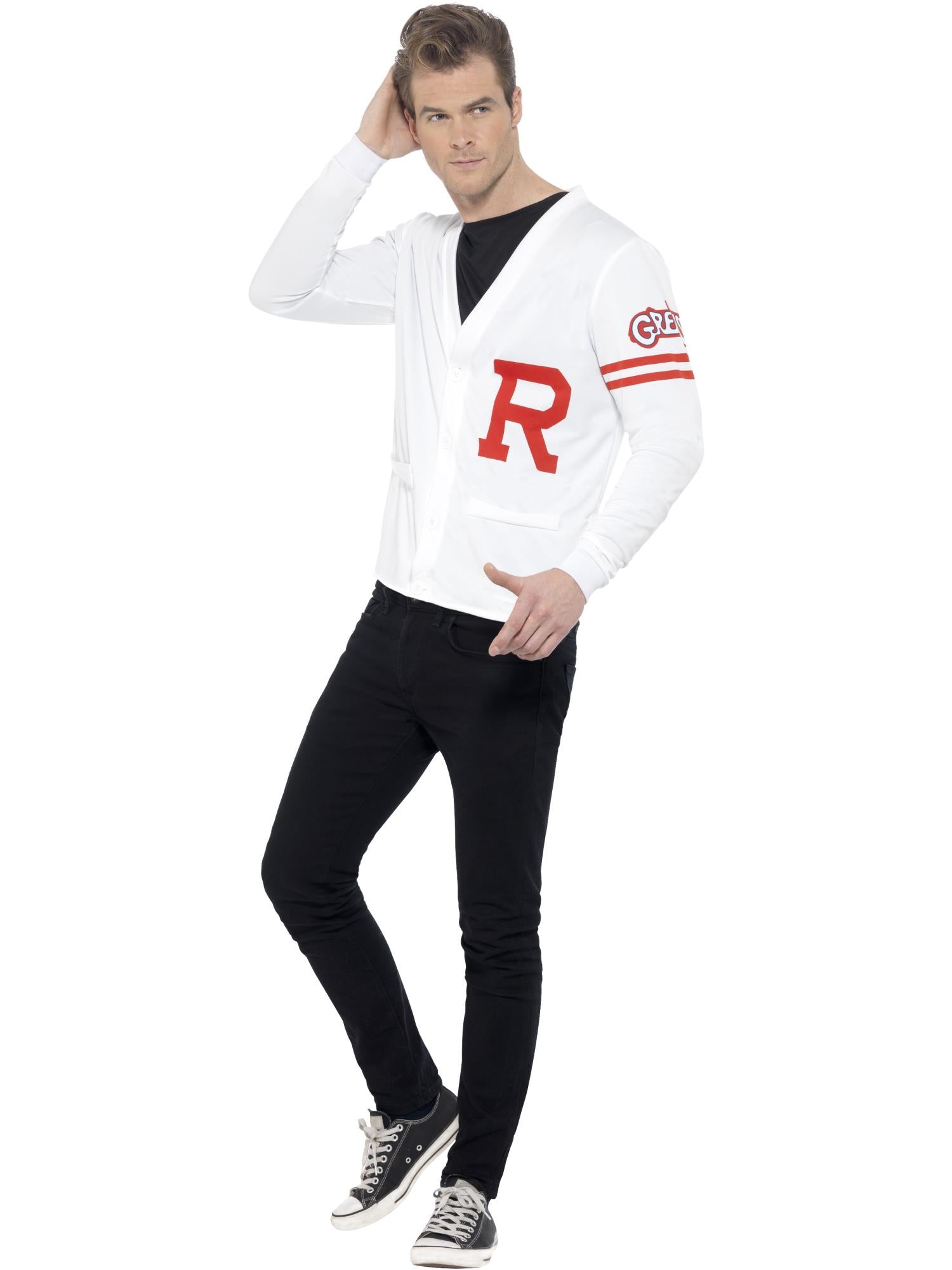 smiffys-fever-grease-rydell-prep-kost-m-wei-strickjacke image 1