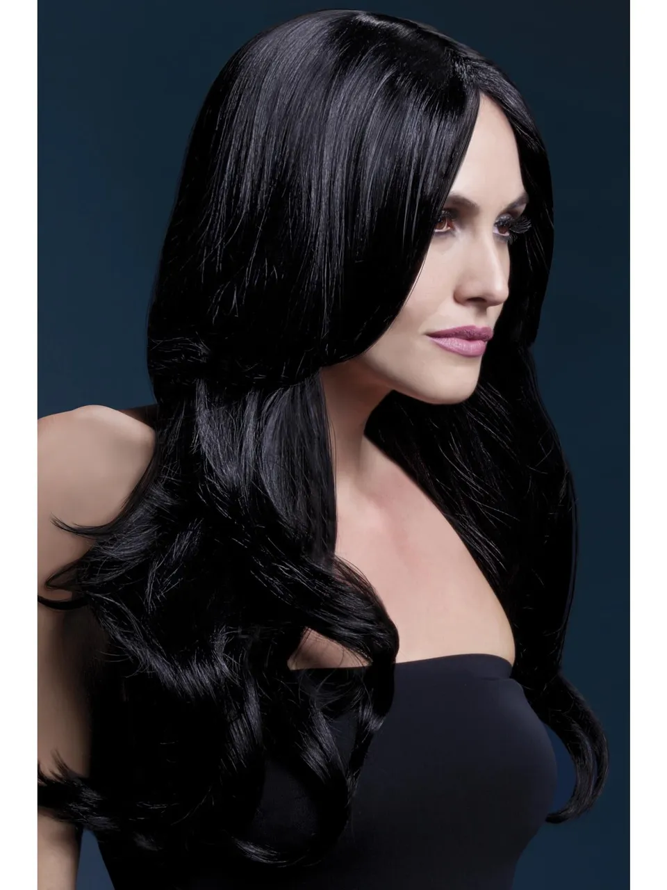 smiffys-fever-khloe-per-cke-lila-lang-wellig-damen image 1