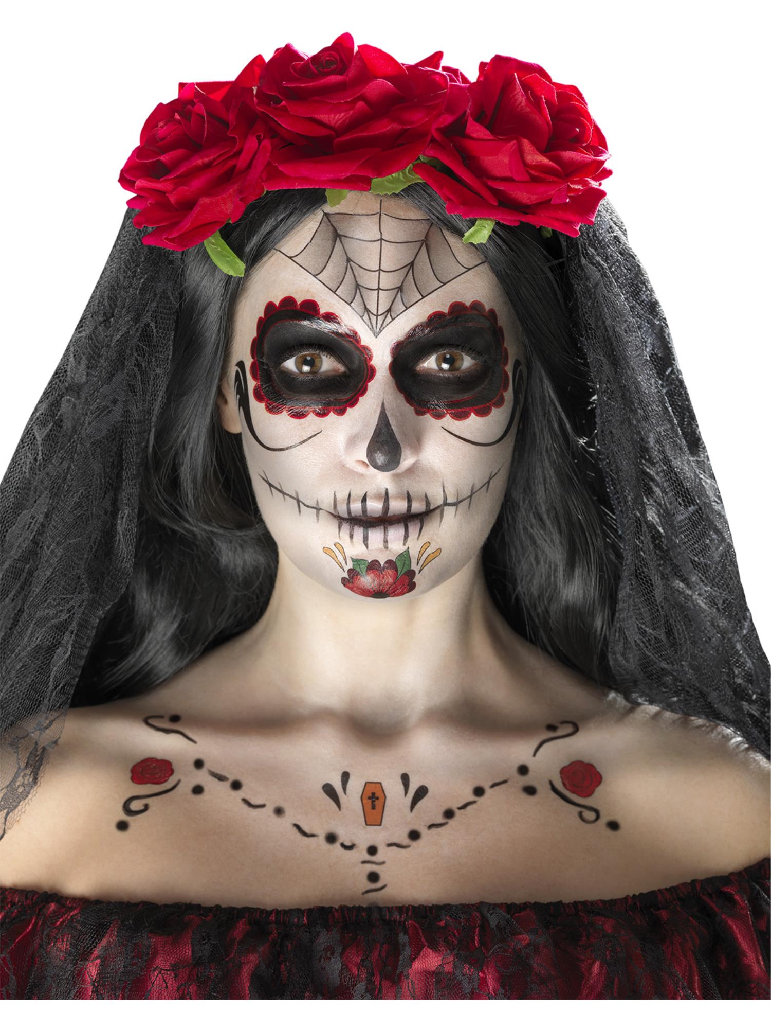 smiffys-makeup-fx-day-of-the-dead-schminkset-rot-schwarz-tattoo image 6